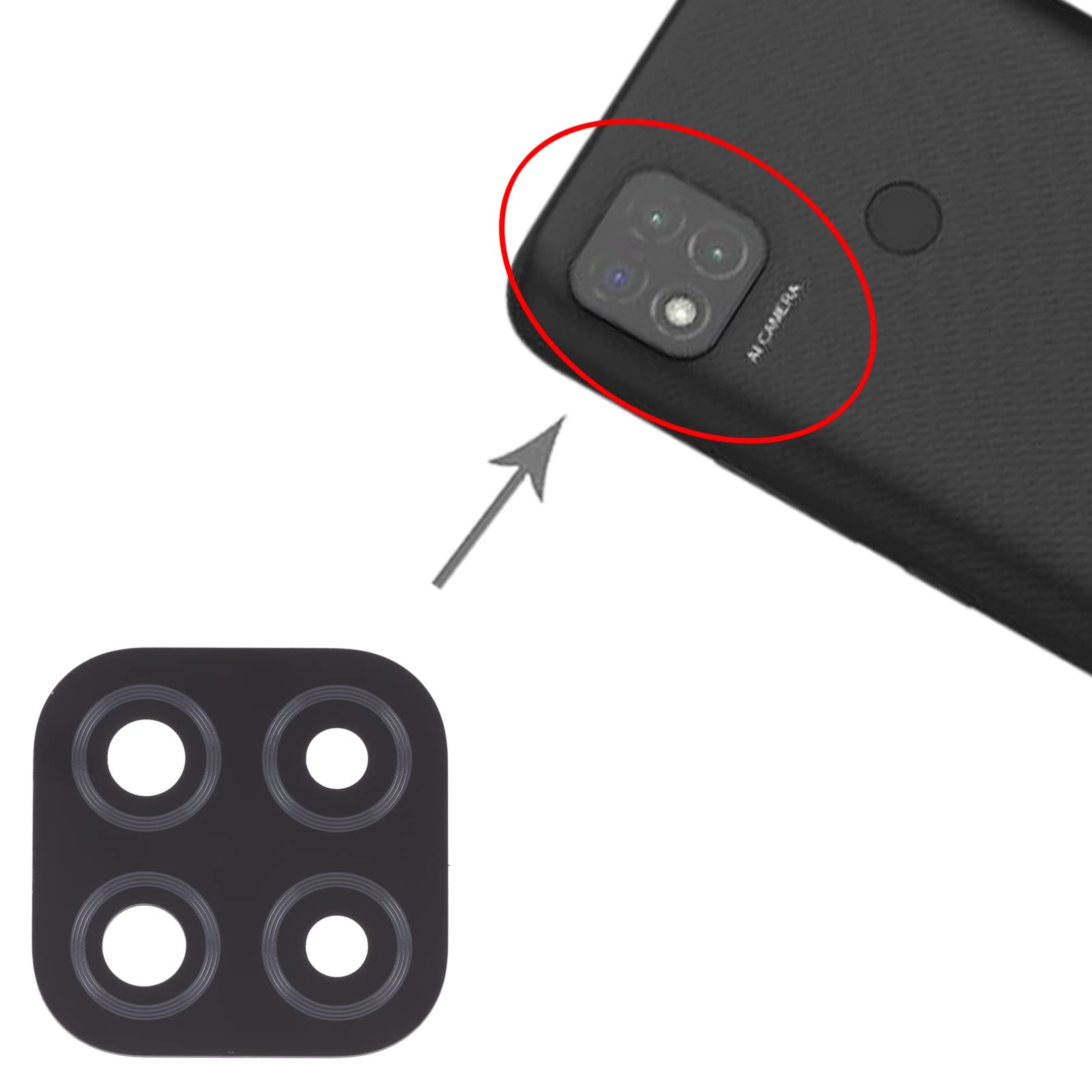 10-Pack Replacement Back Camera Lens for Xiaomi Redmi 9C/Redmi 9 (India)/Redmi 9C NFC/Poco C3 - High-Quality Phone Repair Parts for DIY Fixes & Lens Protection