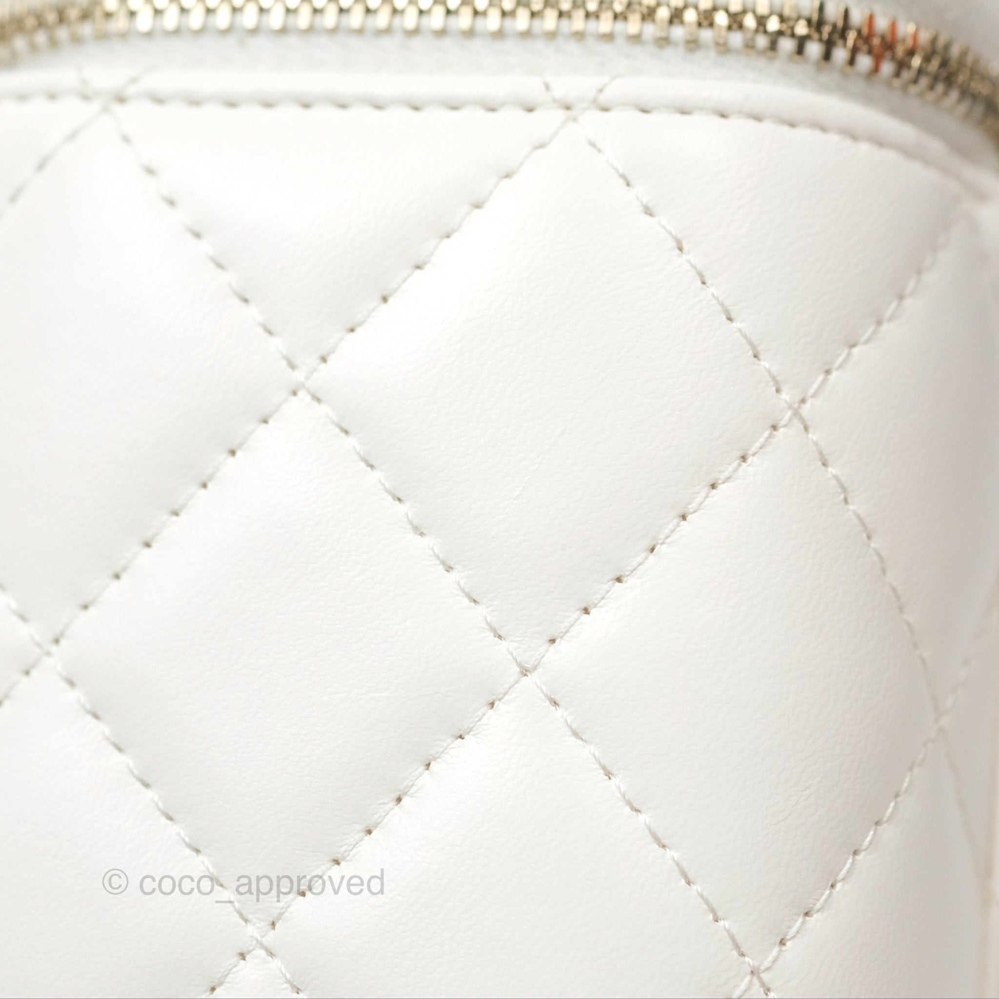 Chanel All Slide Vanity Bag with Adjustable Chain - White Lambskin Leather & Aged Gold Hardware - Luxury Crossbody Bag for Women, Perfect for Parties & Evening Events