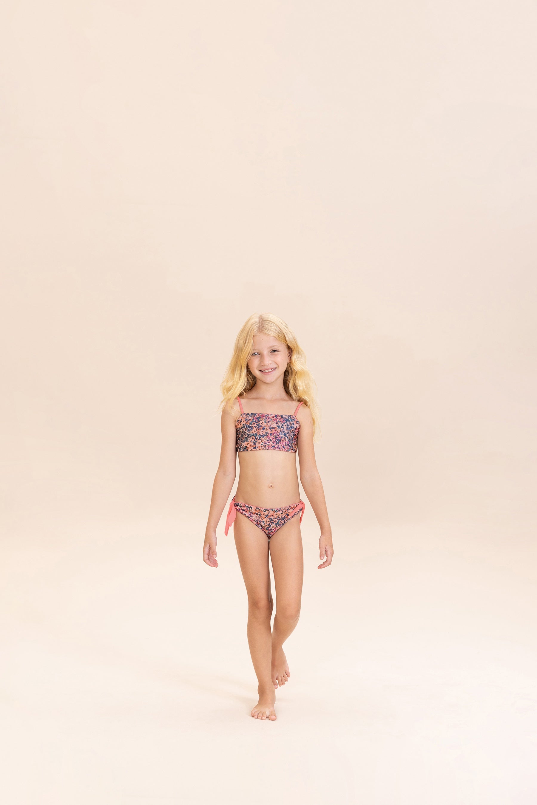 Reversible Kids Bandeau Bikini - Adjustable Swimwear for Girls, UPF 50+ Sun Protection - Perfect for Beach, Pool & Summer Vacation
