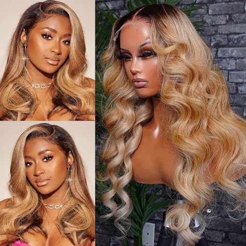 # Ombre Brown Body Wave Honey Blonde Lace Front Wig