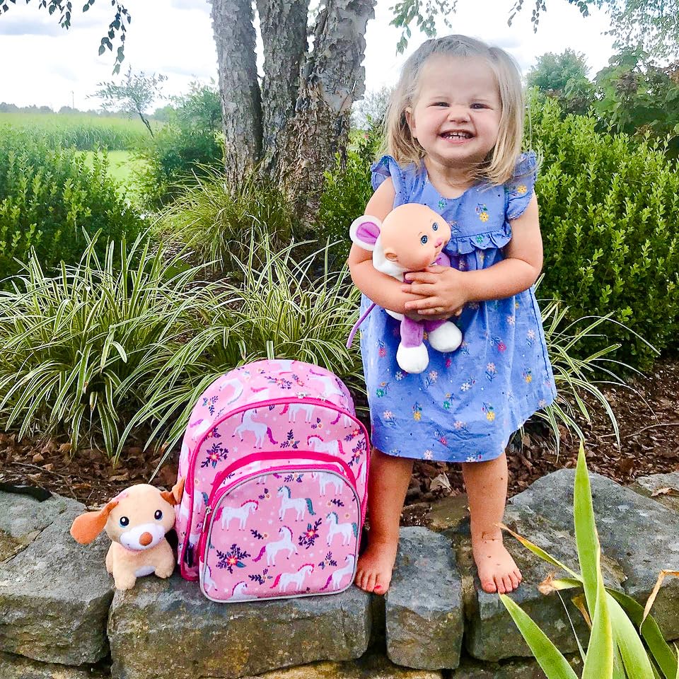 Wildkin 12 Inch Kids Backpack Set with Plush Nap Mat - Magical Unicorn Design for School, Travel & Daycare | Durable Backpack for Girls & Boys | Perfect for Preschool, Kindergarten & Sleepovers