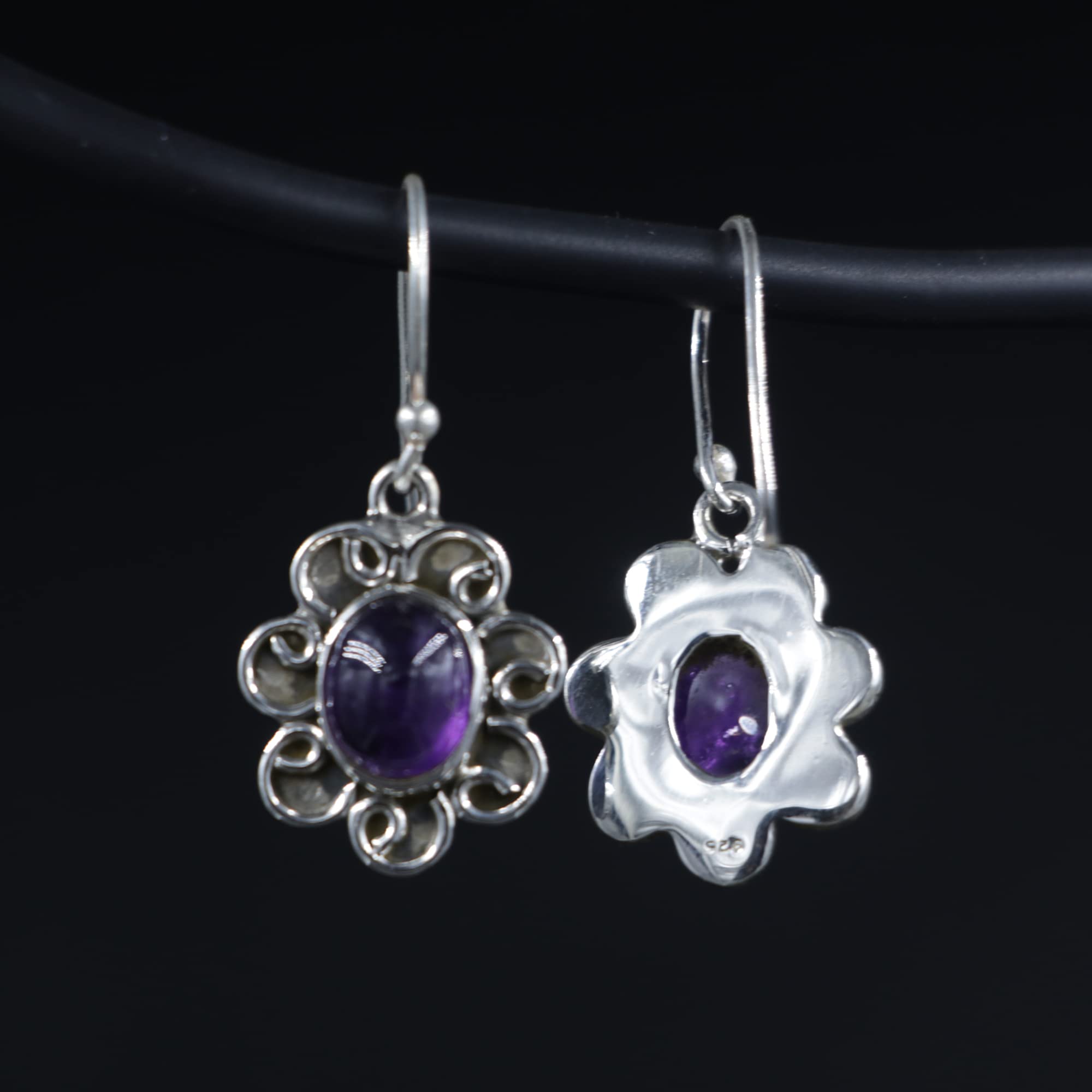 925 Sterling Silver Amethyst Dangle Earrings for Women | Purple Gemstone Jewelry | February Birthstone Gift | Handmade Boho Wedding Earrings | Unique 925 Silver Jewelry for Birthday, Anniversary & Special Occasions | Perfect for Boho Chic Style, Bridal Accessories & Everyday Elegance