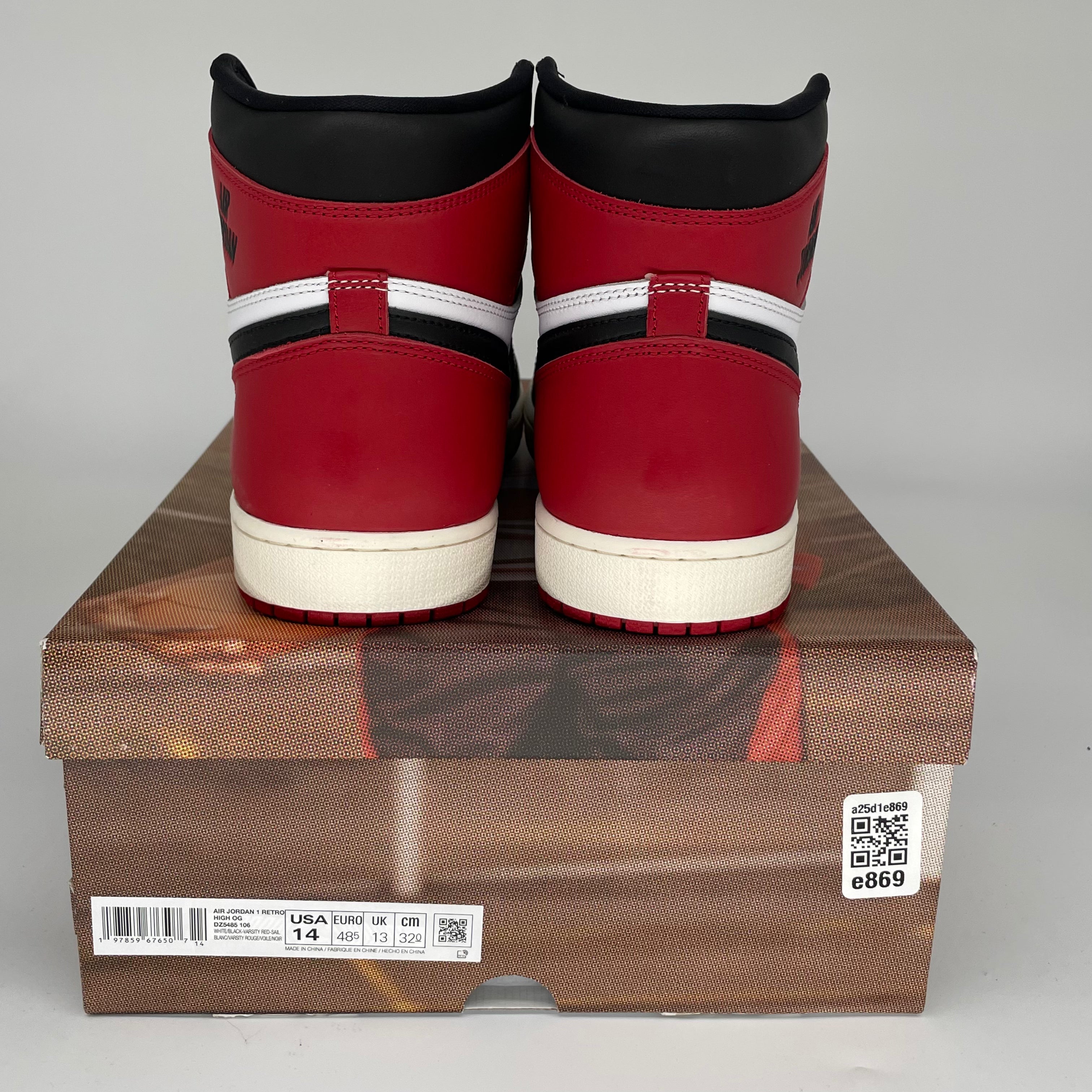 AIR JORDAN 1 Black Toe Reimagined Sneakers - Men's Size 14 (DZ5485-106) - Retro Basketball Shoes for Streetwear & Casual Outfits