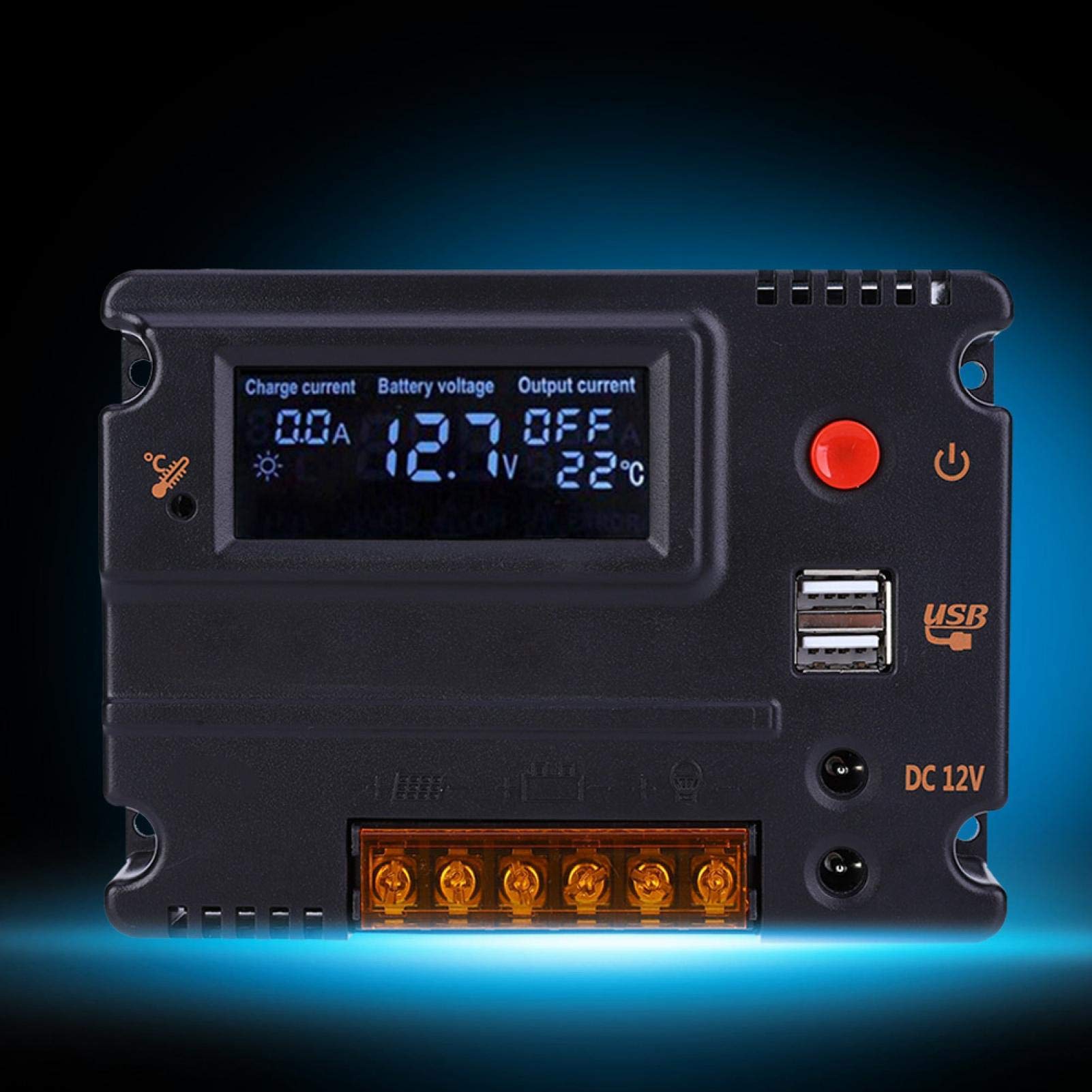 Solar Charge Controller for Lithium Battery - 12V/24V MPPT Intelligent Solar Panel Regulator for Home & Outdoor Use - Perfect for RV, Boat, Off-Grid Power Systems