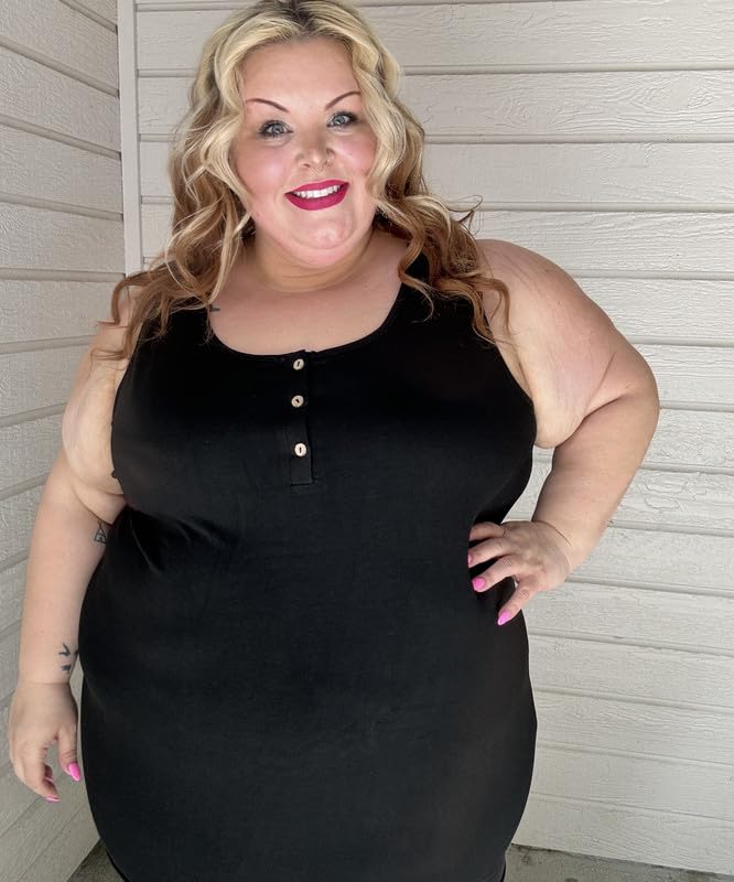TIYOMI Plus Size Tank Tops for Women - V Neck Sleeveless Summer Shirts for Casual Outings
