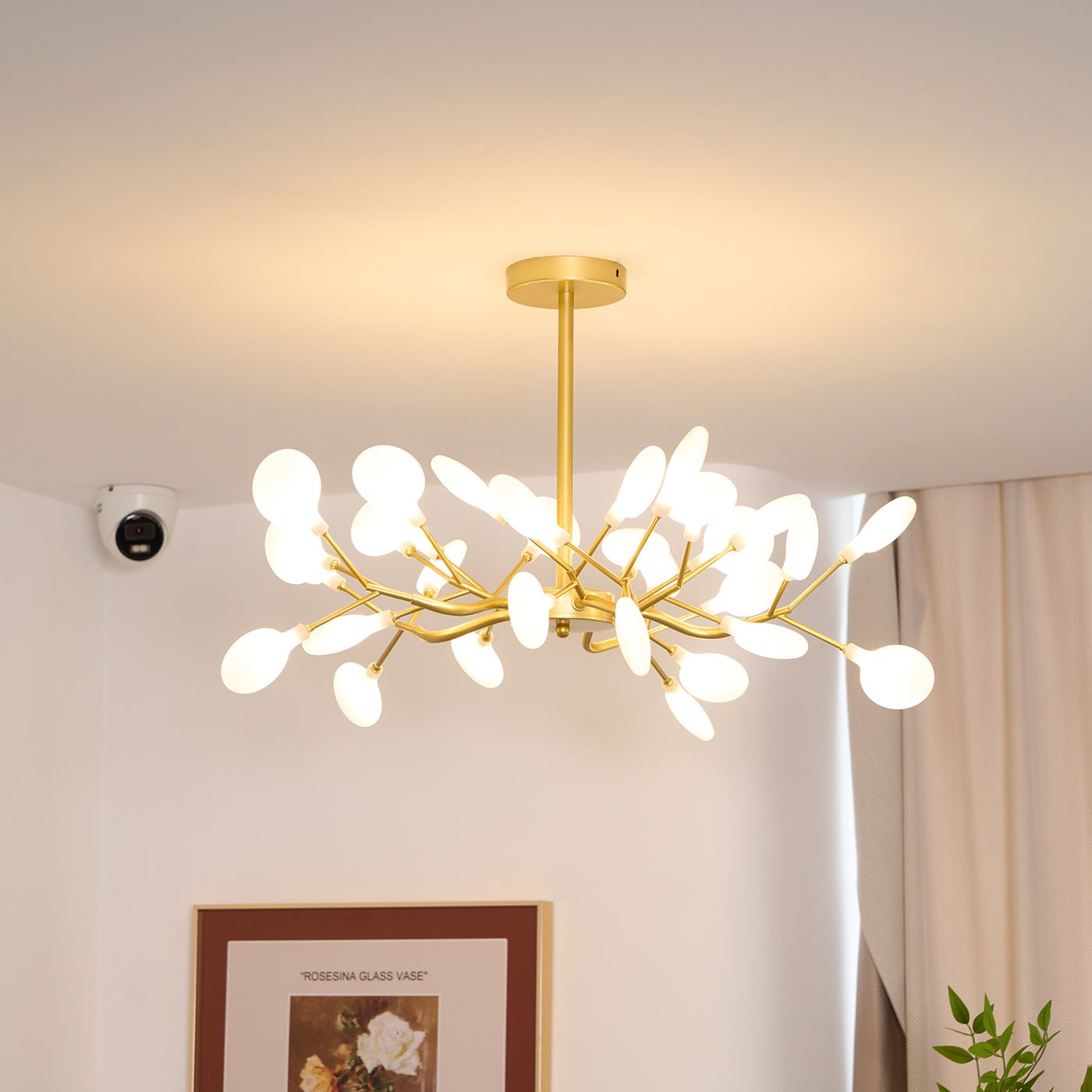 Modern LED Firefly Sputnik Chandelier - Energy Saving Ceiling Light Fixture for Dining Room, Living Room & Bedroom - Elegant Home Decor Lighting for Parties & Romantic Ambiance