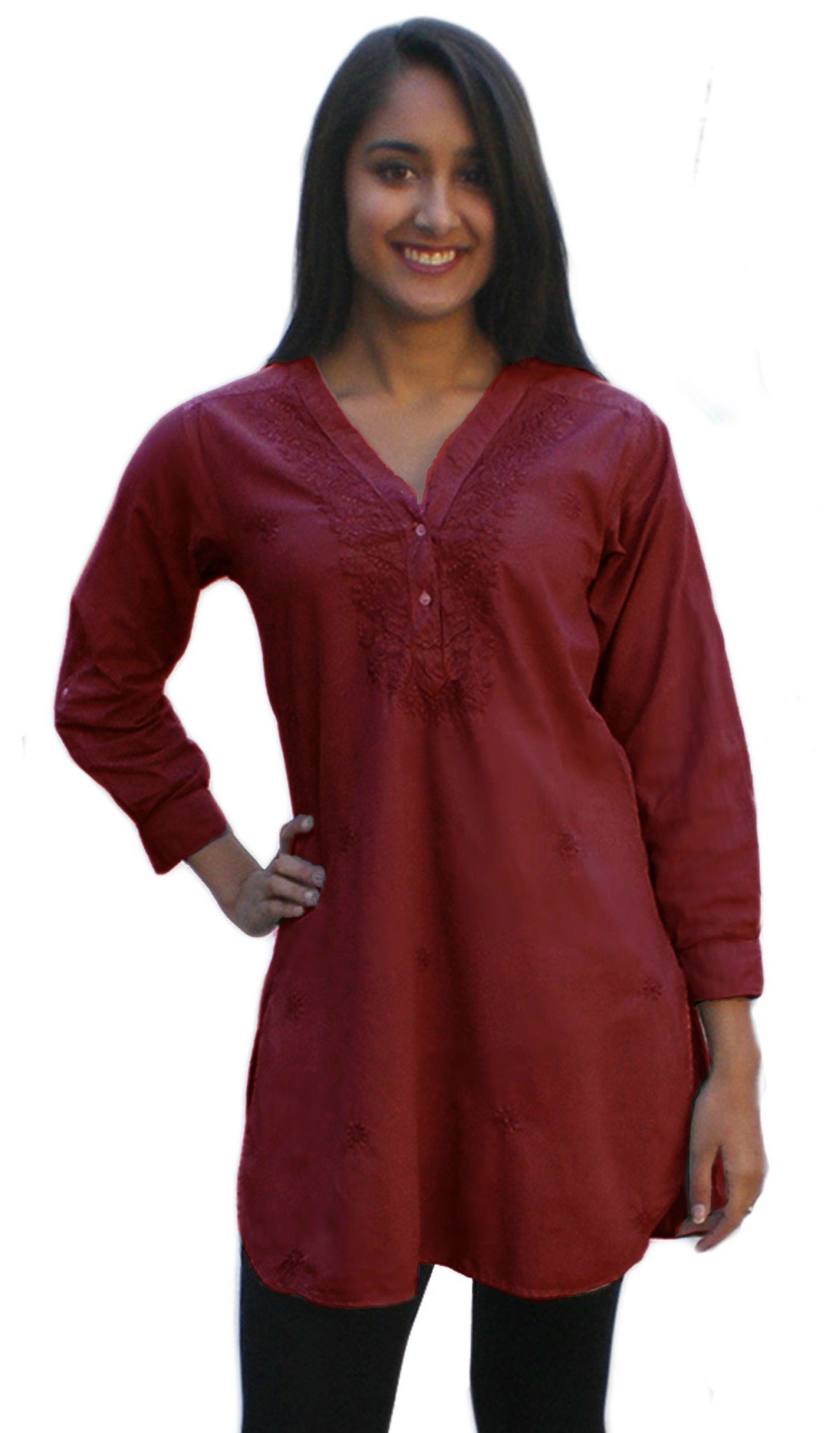 Pure Cotton Hand Embroidered Kurti Top for Women | Traditional Indian Tunic Blouse | Perfect for Festivals, Weddings & Casual Wear