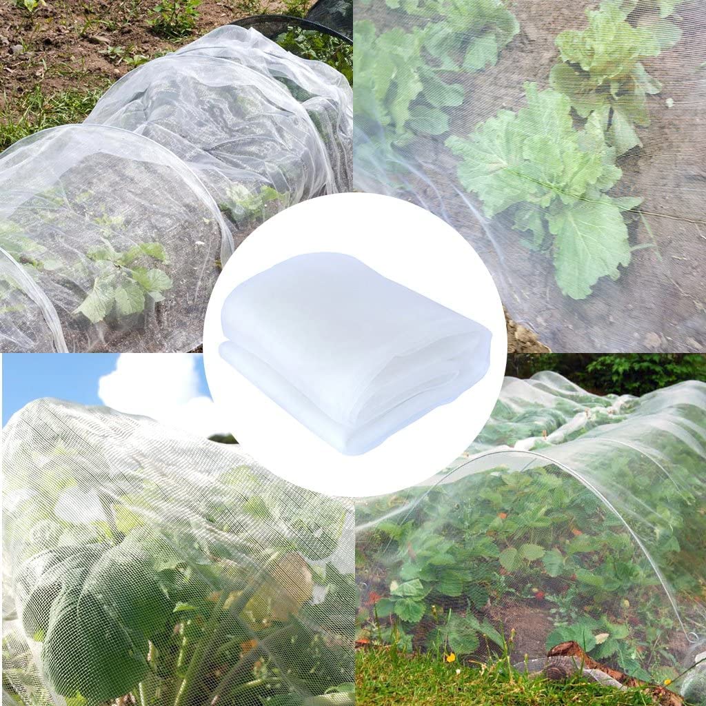 Agfabric 20'x50' Garden Netting - Insect & Bird Barrier for Vegetables, Fruit Trees, Plants | White Protective Mesh for Outdoor Gardening & Crop Protection