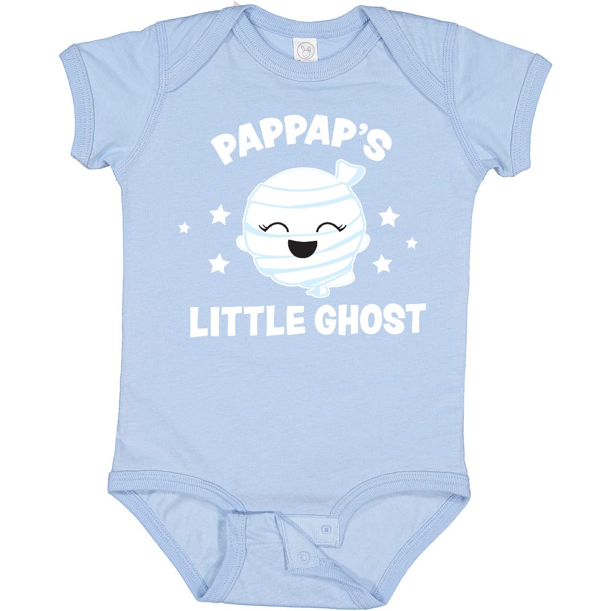 Inktastic Cute Pappap's Little Ghost with Stars Baby Bodysuit - Soft Cotton Onesie for Newborns & Infants | Halloween, Family Matching Outfits, Photo Shoots & Everyday Wear