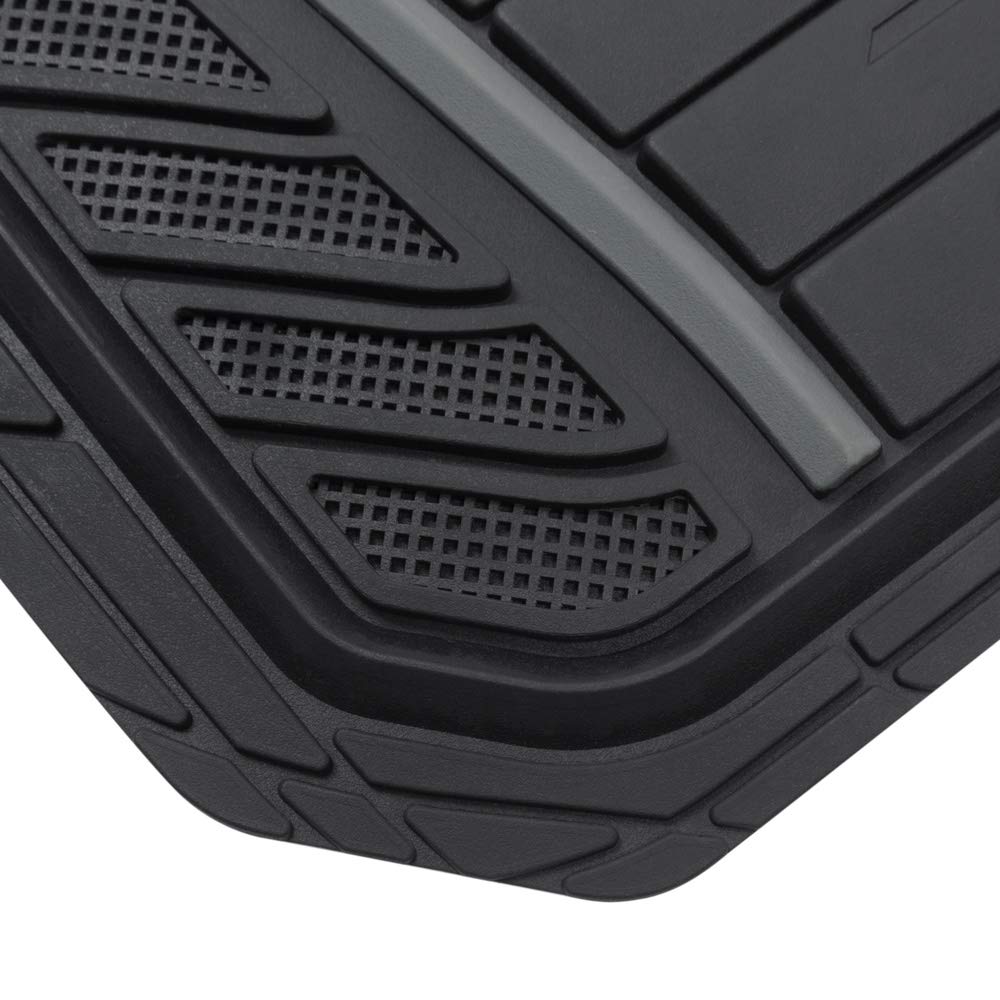 BDK Warner Bros DC Comics Armored Batman Heavy Duty All-Weather Car Mats - Non-Slip Custom Fit Rubber Floor Liners (2 Front Mats 27x18in + 1 Rear Liner 18x58in) - Perfect for SUVs, Trucks & Sedans - Superhero Themed Car Accessories for DC Fans