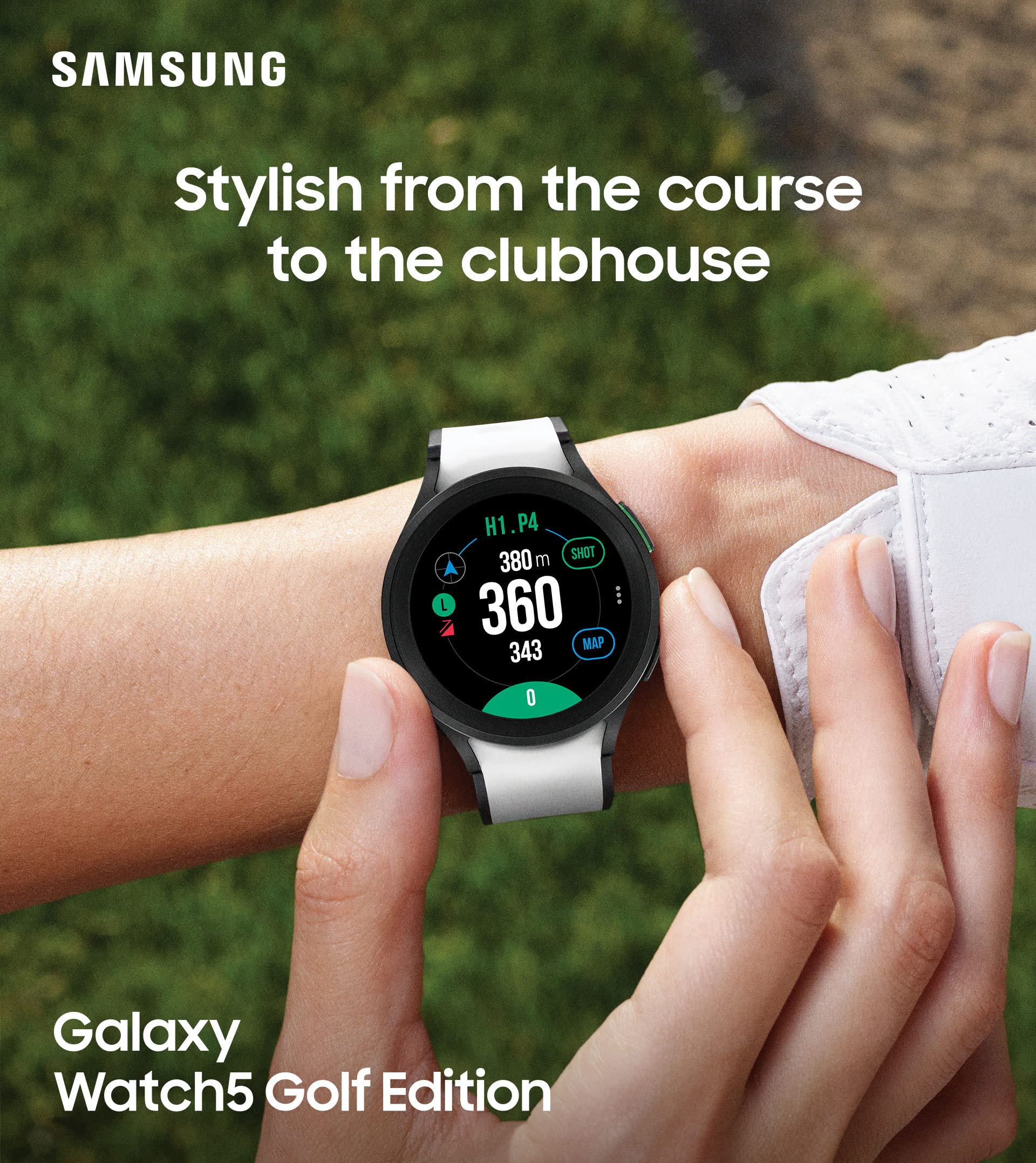 SAMSUNG Galaxy Watch 5 Golf Edition - 40mm Bluetooth Smartwatch with Body, Health & Fitness Tracker | Improved Battery Life | Enhanced GPS | US Version | Gray Bezel & Two-Tone Band | Perfect for Golfers & Active Lifestyles