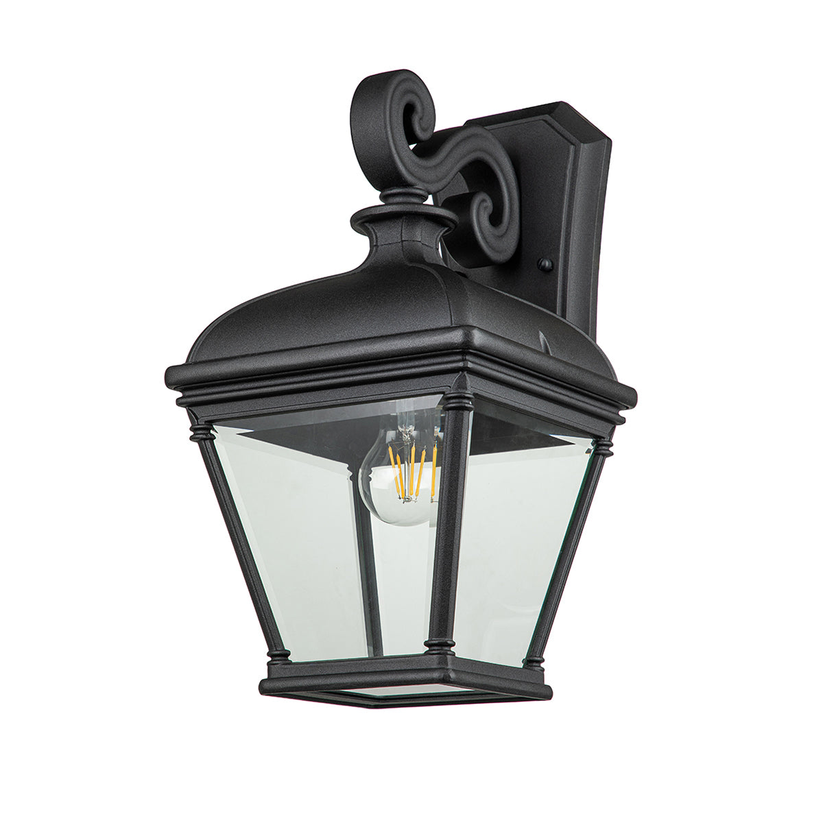 Bayview Small/Medium/Large Wall Lantern - Black Finish Outdoor Lighting for Porch, Patio & Garden Decor