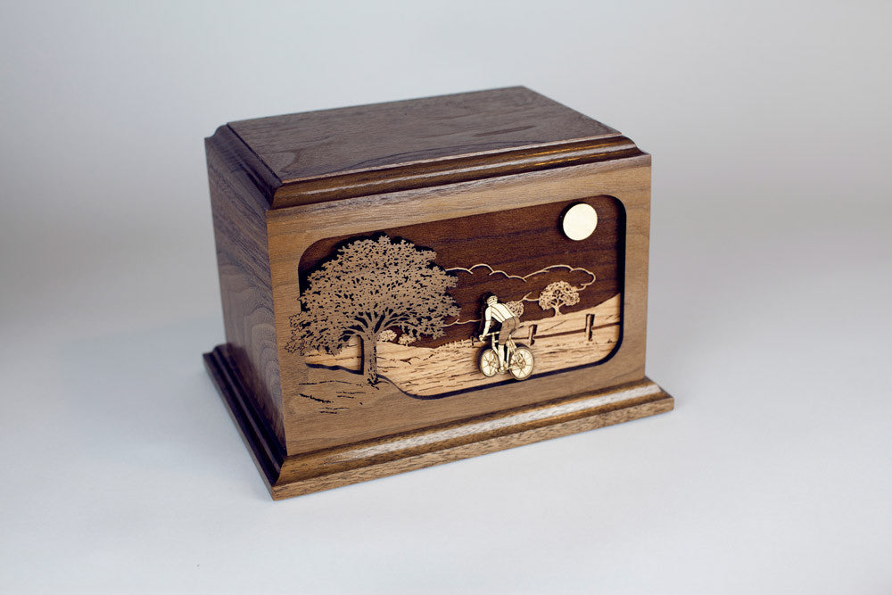 Premium Wooden Cremation Urn for Bicycle Enthusiasts - Handcrafted Memorial Keepsake for Ashes - Perfect for Home Display, Memorial Services & Cycling Memorials