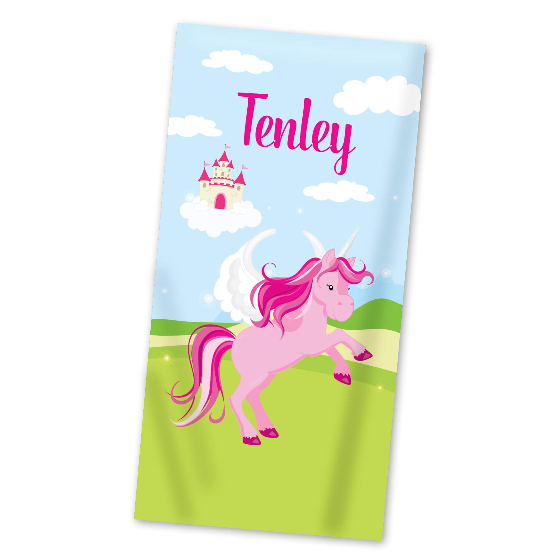 Personalized Unicorn Beach Towel with Name - Lightweight, Soft & Quick-Drying Pool Towel for Kids | Perfect for Swimming, Beach Trips & Summer Vacations