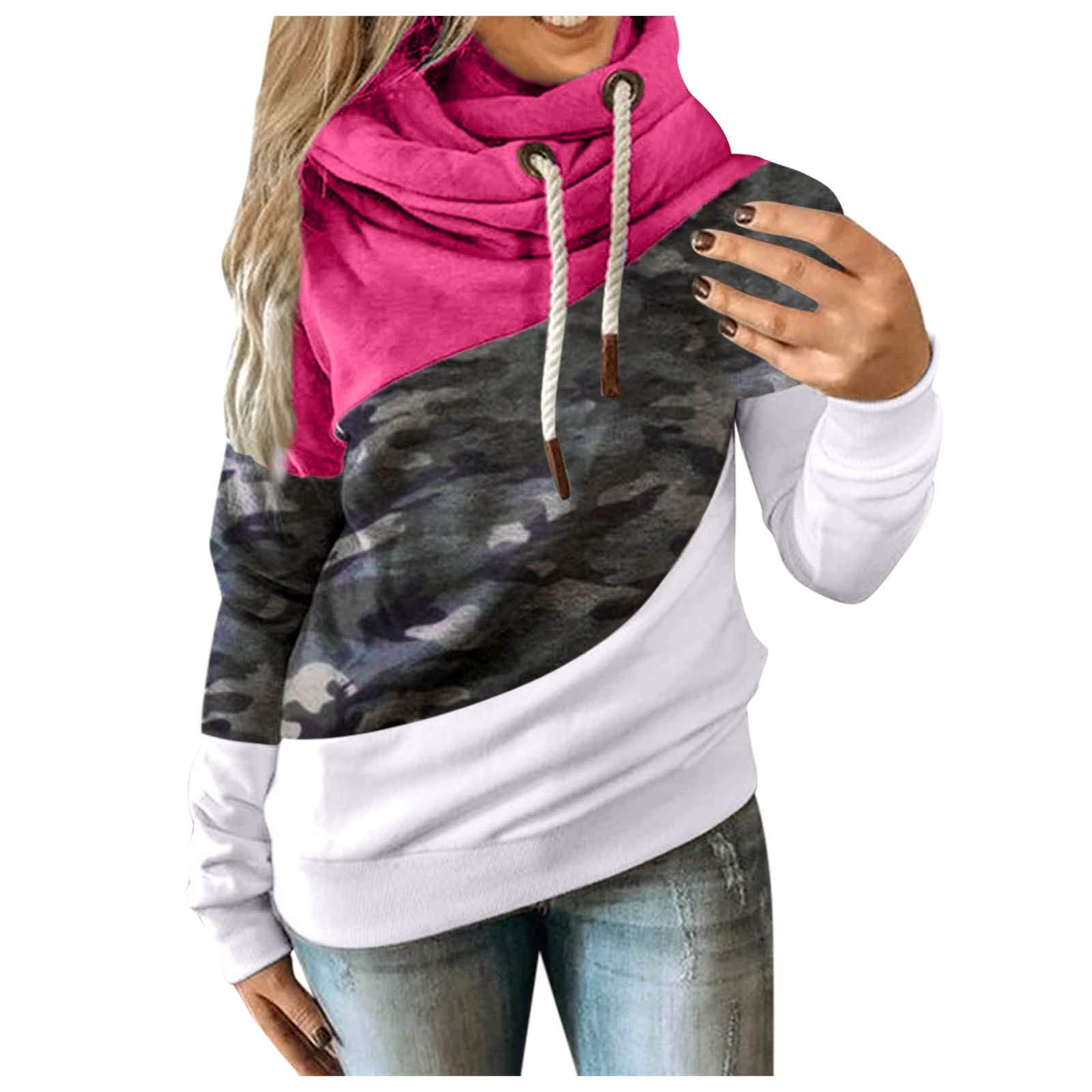 Women's Casual Long Sleeve Camouflage Hoodie - Contrast Pullover Sweatshirt | Cute Fall Fashion Sweater for Women | Perfect for Outdoor Activities, Streetwear & Cozy Loungewear