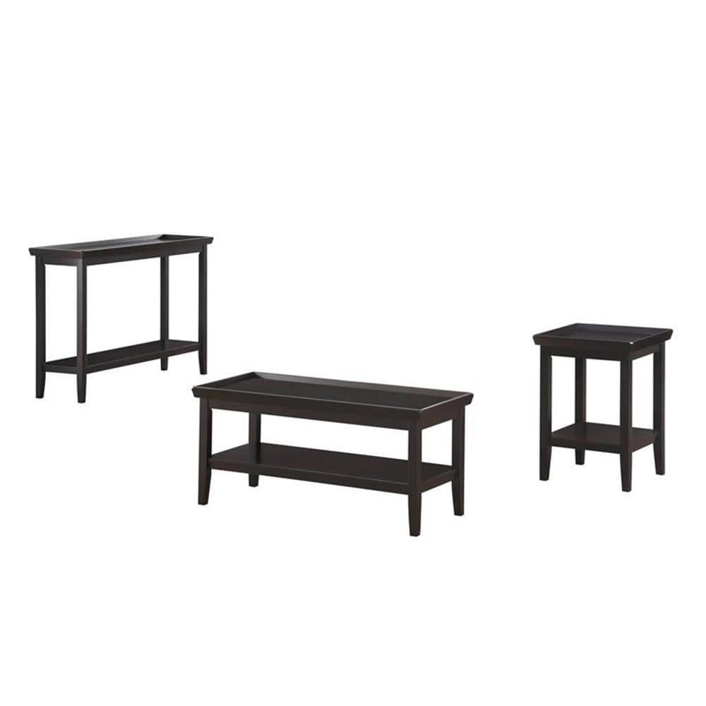 Pemberly Row Modern Console Table - Black Wood Finish Entryway Sofa Table for Hallway, Living Room & Bedroom Decor