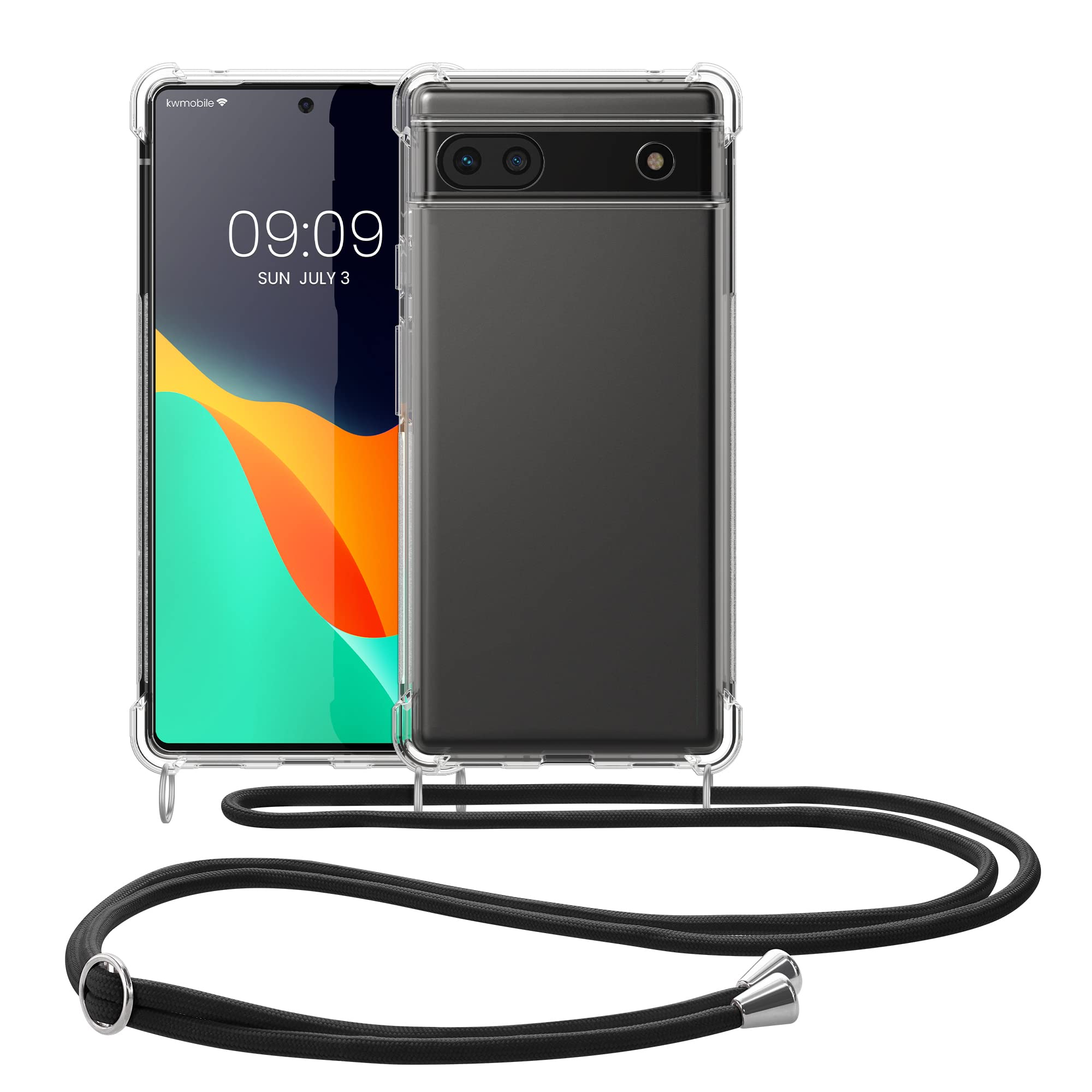 Google Pixel 6a Clear TPU Case with Lanyard - Slim Crossbody Phone Cover for Daily Use