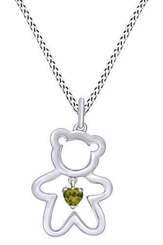 white-gold-plated-silver : Peridot