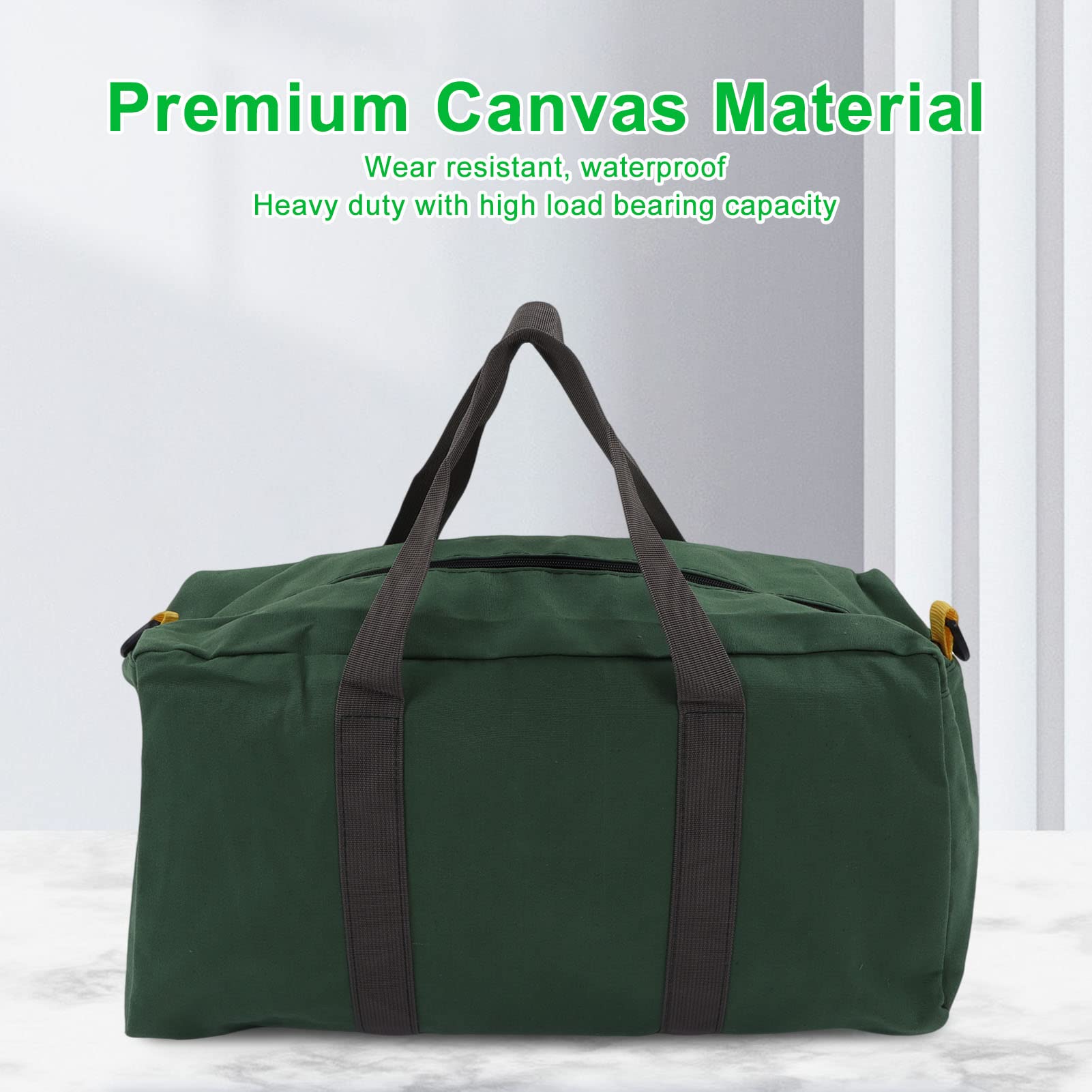 ViaGasaFamido 20 Inch Waterproof Canvas Tool Bag - Large Capacity Wide Mouth Electrician Tool Tote for Carpentry, Hardware & DIY Projects | Perfect for Job Sites, Home Repairs & Professional Organizers