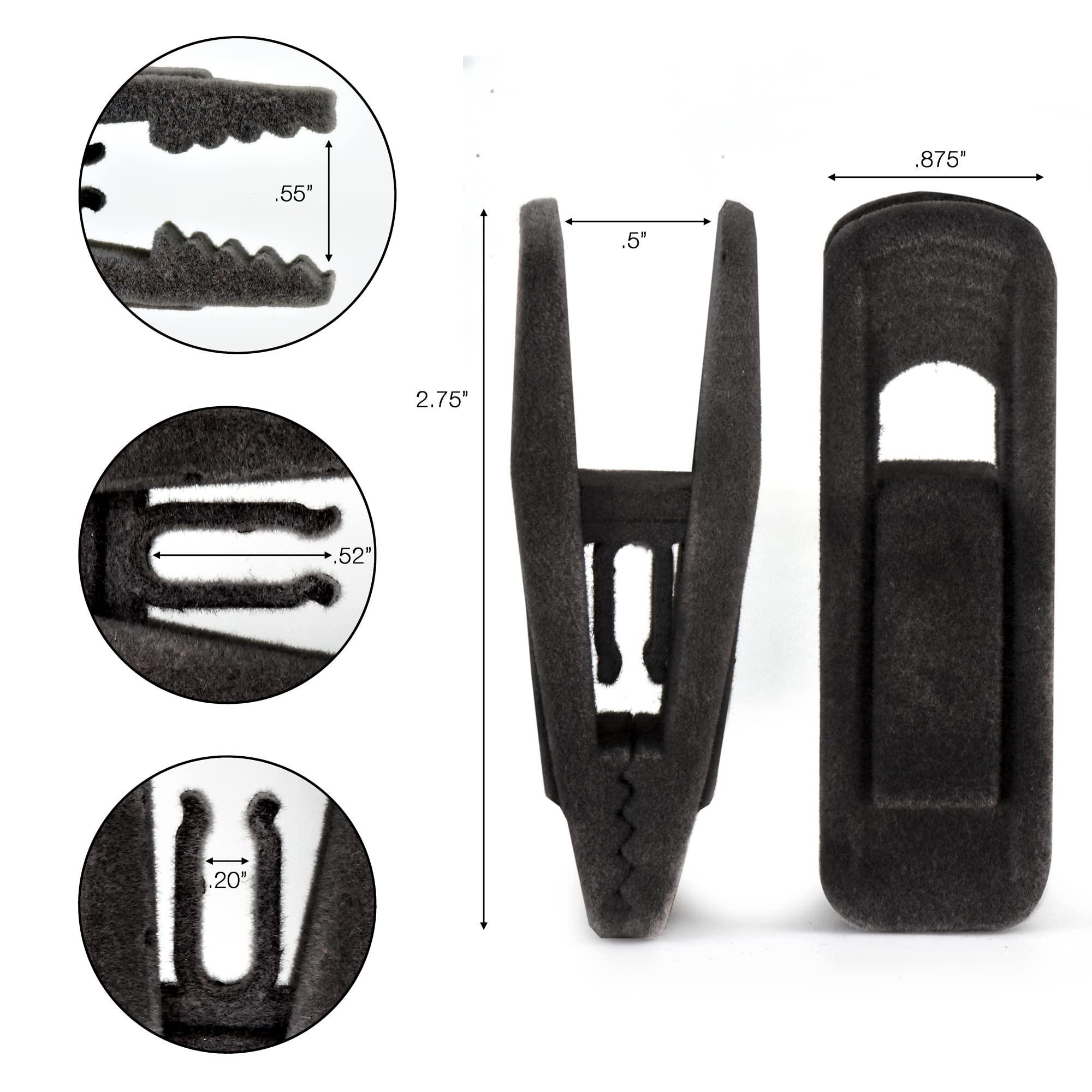 20 Pack Velvet Hanger Clips for Velvet Hangers - Durable Pant & Skirt Hangers with Secure Clips for Baby Clothes, Ideal for Nursery, Closet & Wardrobe Organization