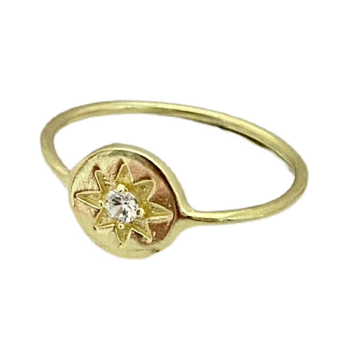 Laihas Prestige Mini Shoot for the Stars Gold Signet Ring with Genuine Topaz - Elegant Jewelry for Women, Perfect for Parties, Weddings & Special Occasions