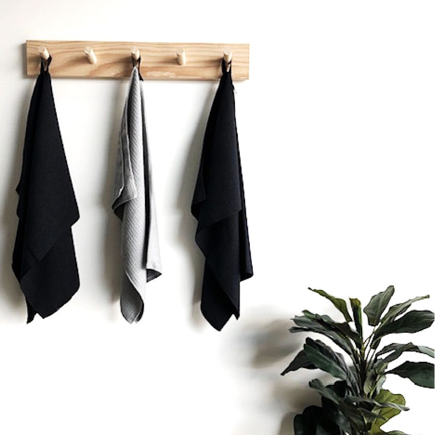 Premium BARKLY BASICS Microfiber Tea Towel - Super Absorbent & Quick-Drying Kitchen Towel for Dishes, Glassware & Countertops | Soft & Durable Grey Dish Cloth for Everyday Cleaning & Drying