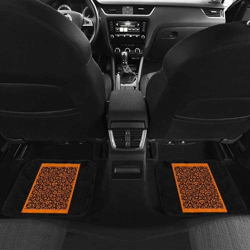 Premium Black & Brown Leopard Print Car Floor Mats - All-Weather Protection & Non-Slip Design for SUVs, Trucks & Sedans - Perfect for Road Trips & Daily Commutes