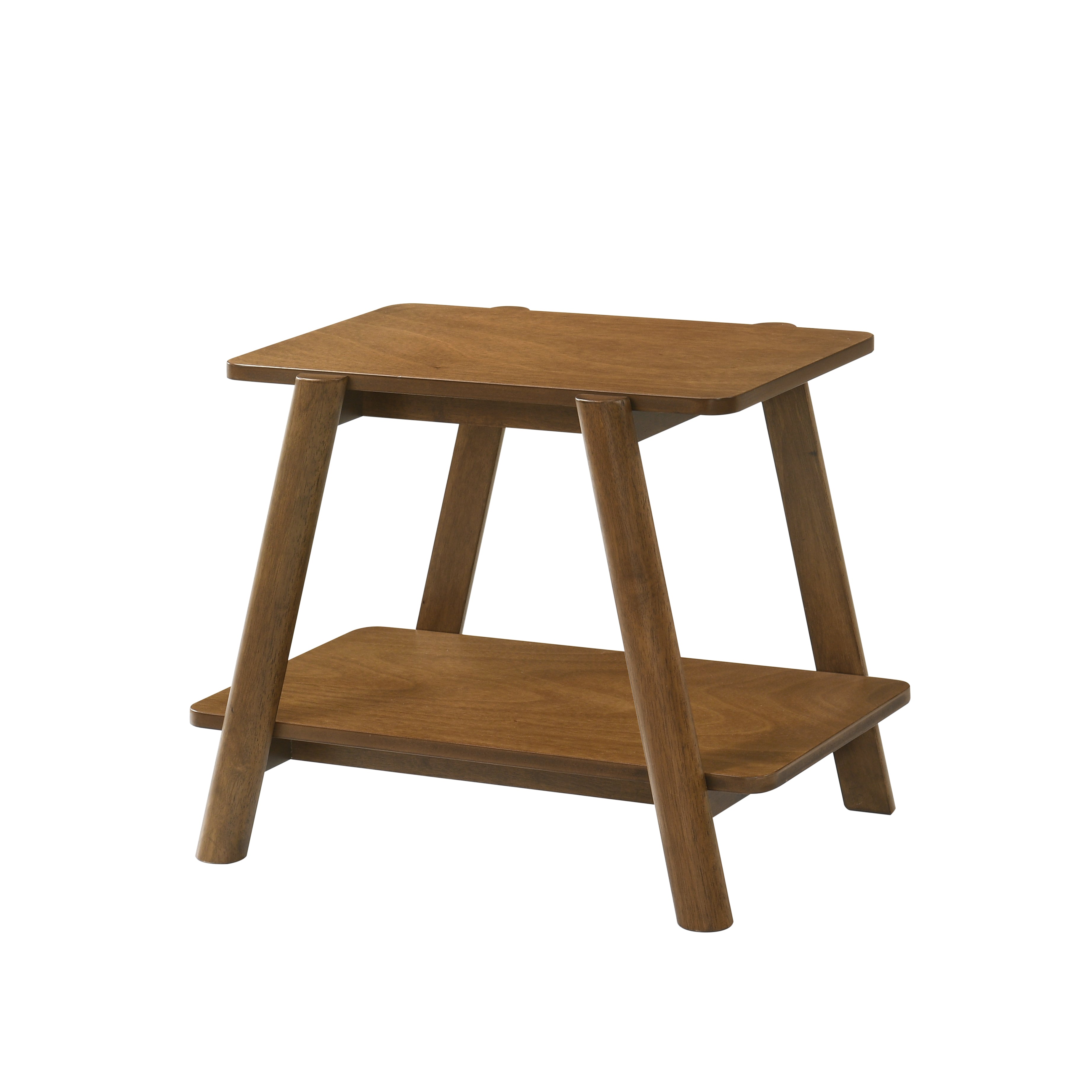 Mid Century Modern Wood Shelf End Table by Roundhill Furniture - Stylish Side Table for Living Room, Bedroom & Office Decor