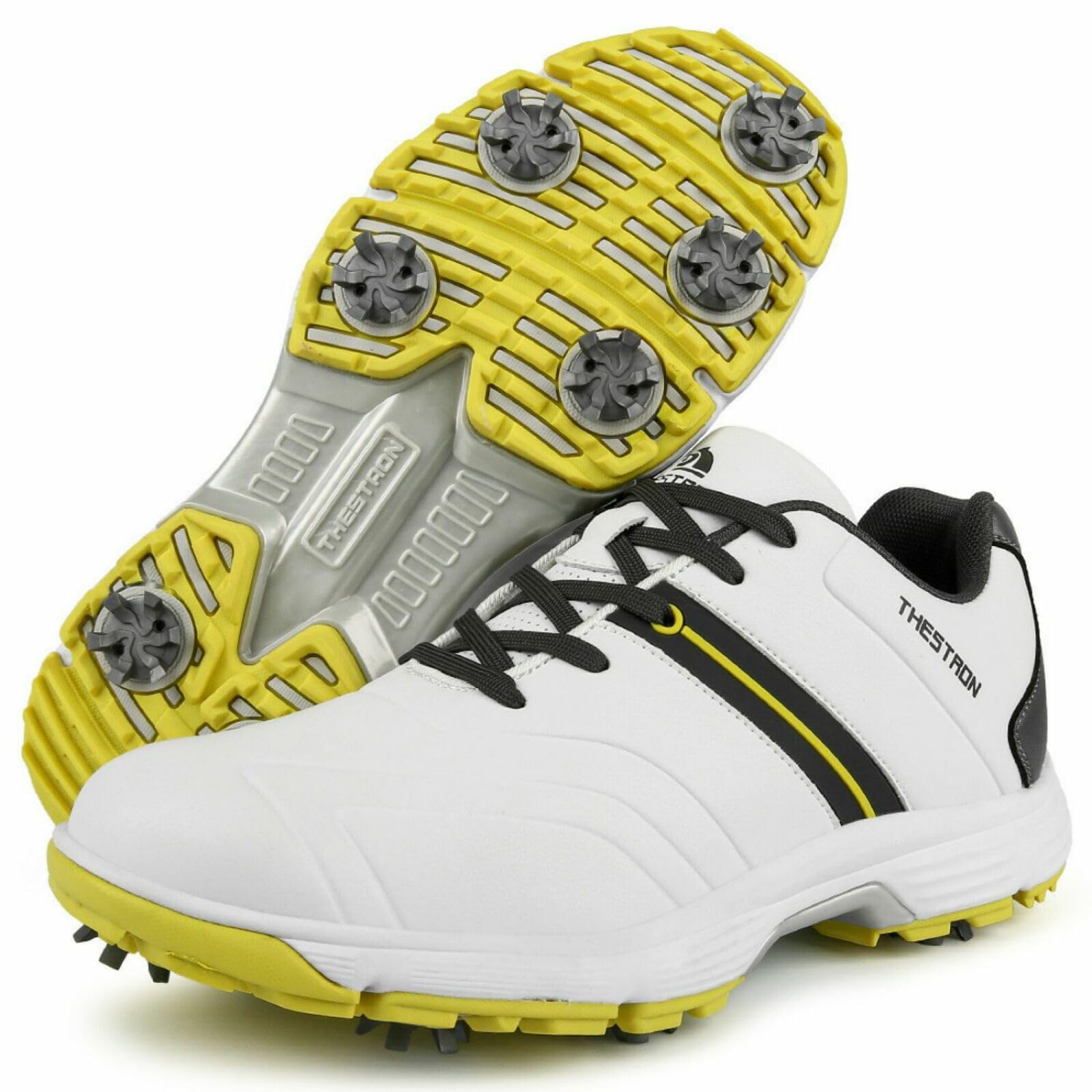 **Men's Waterproof Spiked Golf Shoes - Lightweight Non-Slip Walking Shoes for Professional & Casual Golfers - Perfect for Golf Courses & Outdoor Sports**