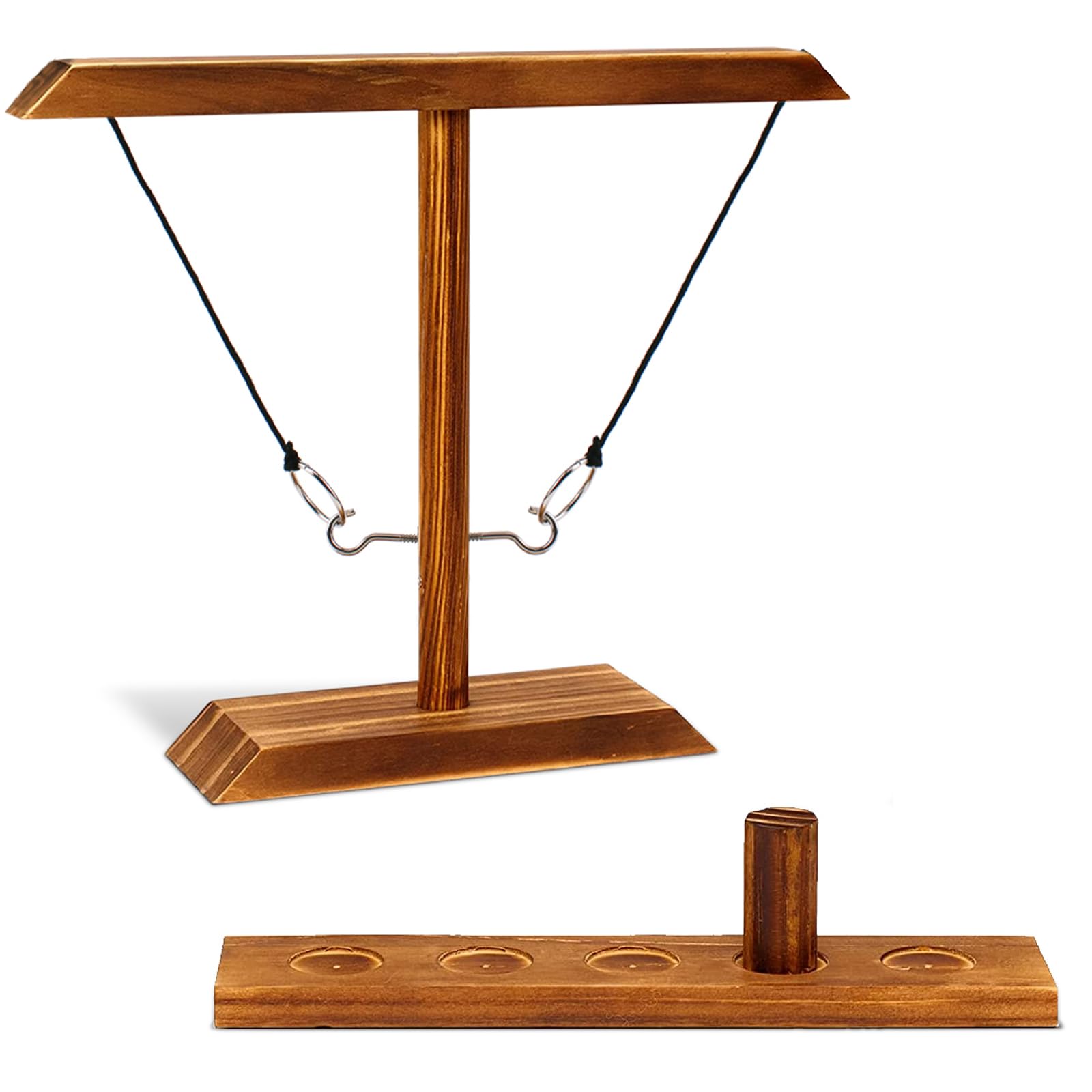 Premium Ring Toss Game Set for Adults - Outdoor & Indoor Hook and Ring Toss with String - Fun Drinking Party Games, Backyard BBQ Activities & Christmas Entertainment - Includes Shot Ladder Challenge