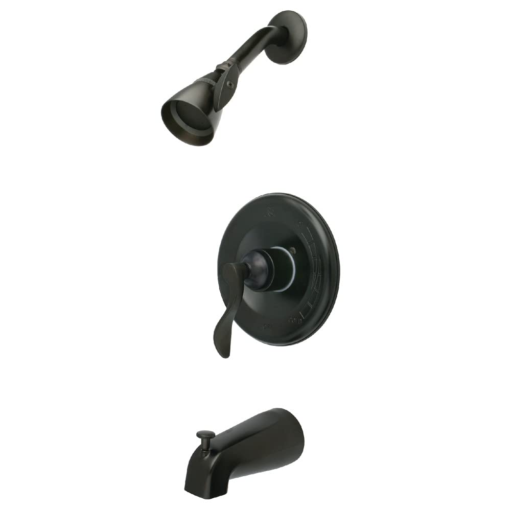 Kingston Brass KB1635DFL NuFrench Tub and Shower Faucet in Oil Rubbed Bronze - Vintage Style Bathroom Fixture for Bath, Shower & Spa Relaxation