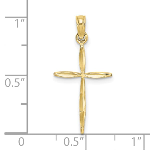 10K Solid Yellow Gold Holy Cross Pendant Necklace for Women - Religious Jesus Christ Charm Jewelry Gift for Baptism, First Communion & Church Occasions