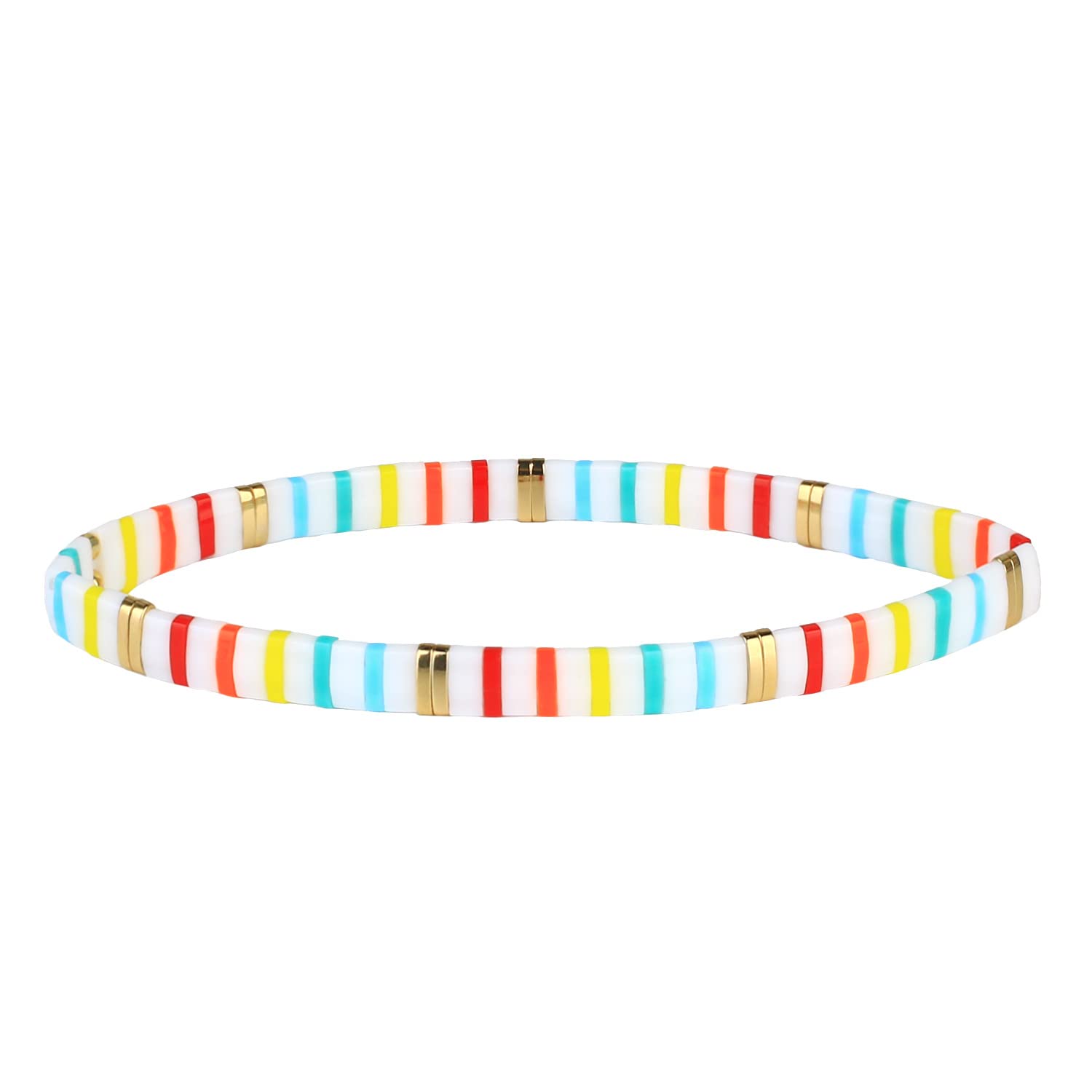 KELITCH Women's Flexible Stretch Bracelets - Handmade Boho Beaded Bracelet with Miyuki Tila Beads | Adjustable Fashion Jewelry for Women | Perfect Gift for Birthday, Party & Everyday Wear