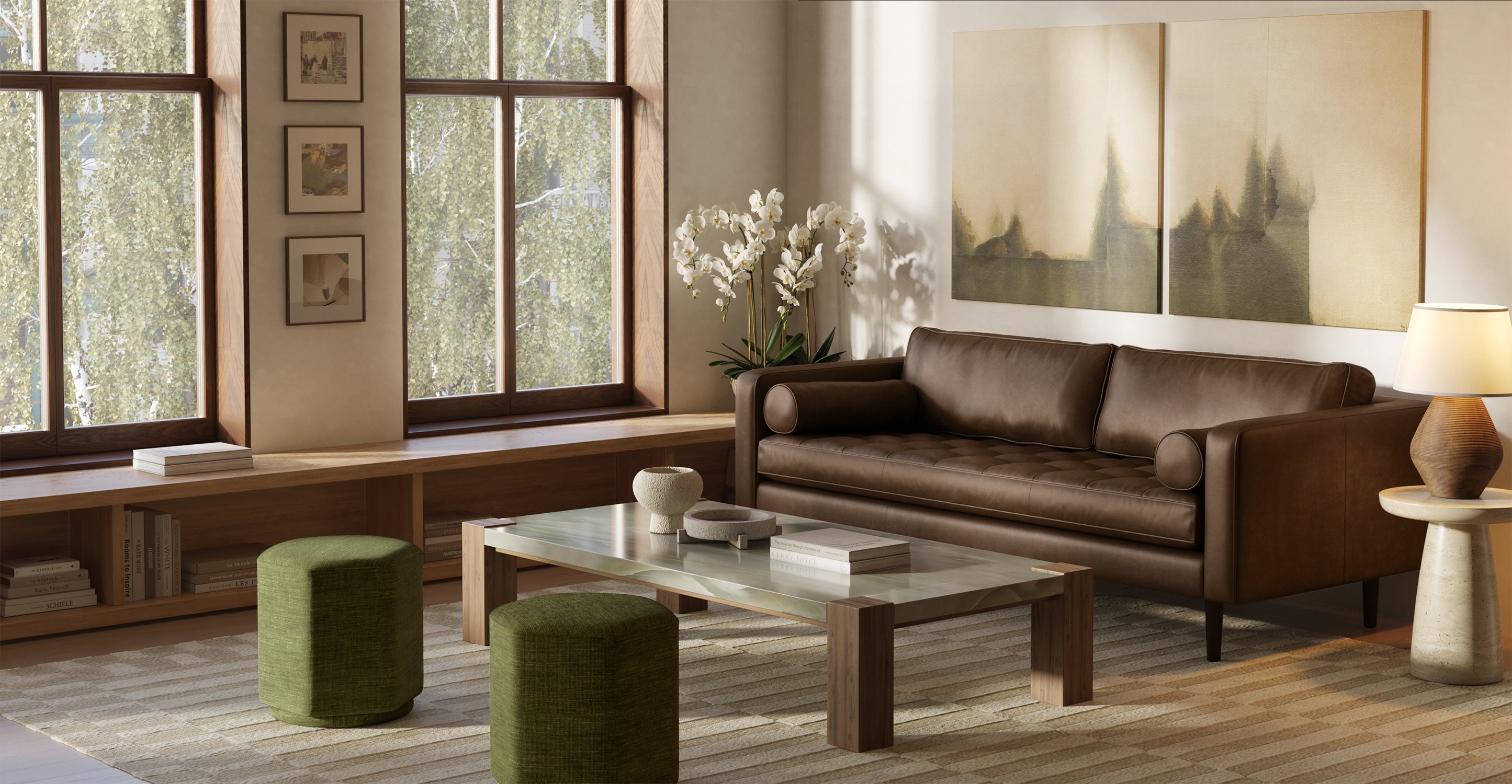 Premium Napa Leather Sofa - Modern Luxury Living Room Furniture for Home & Office - Perfect for Relaxing, Entertaining & Stylish Decor
