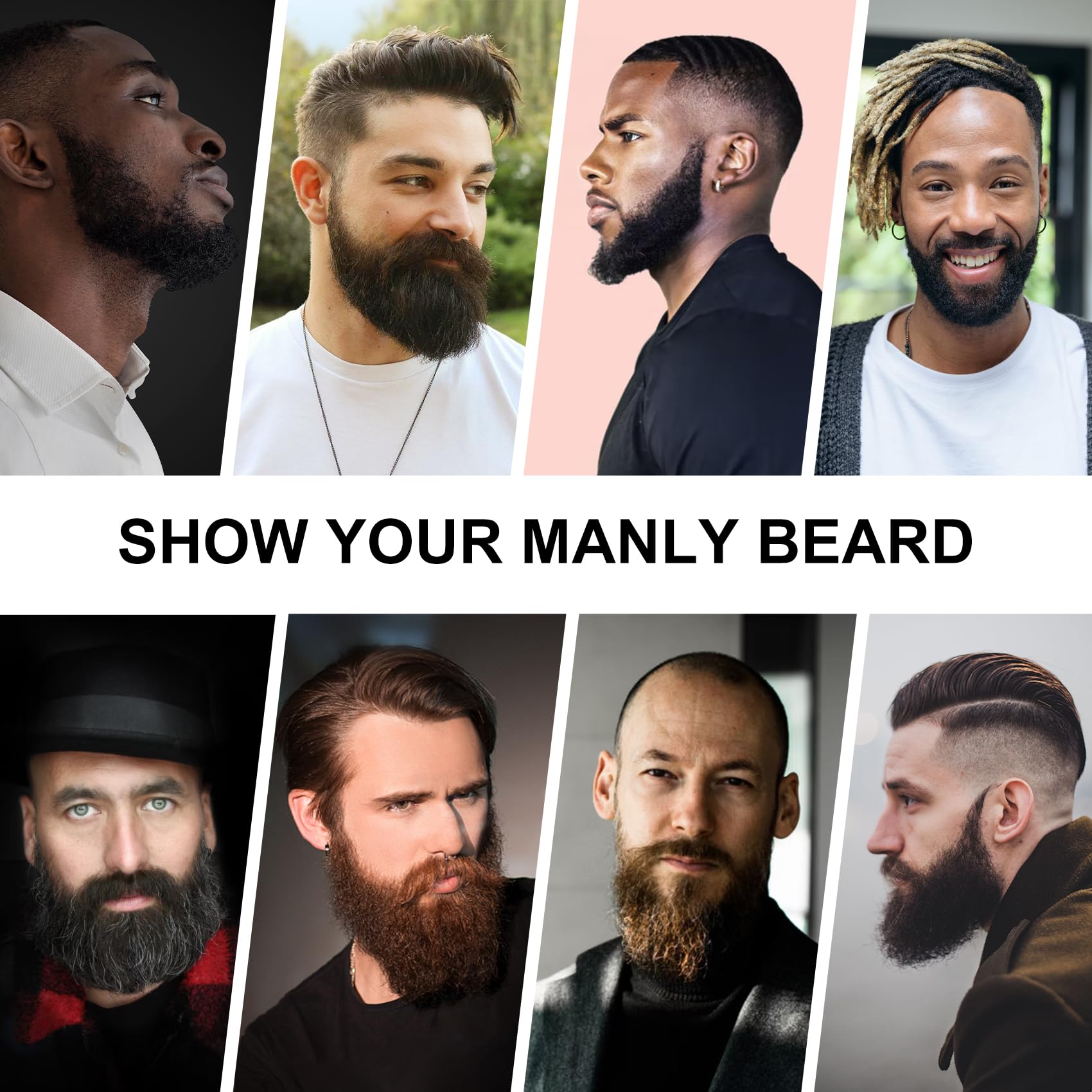 RAFFIN Beard Growth Kit for Men - Natural Beard Oil, Balm, Comb & Massager - Stimulate Growth for Fuller, Thicker & Healthier Beards - Perfect Gift for Boyfriend, Husband or Dad - Great for Patchy Beards & Daily Grooming Routine