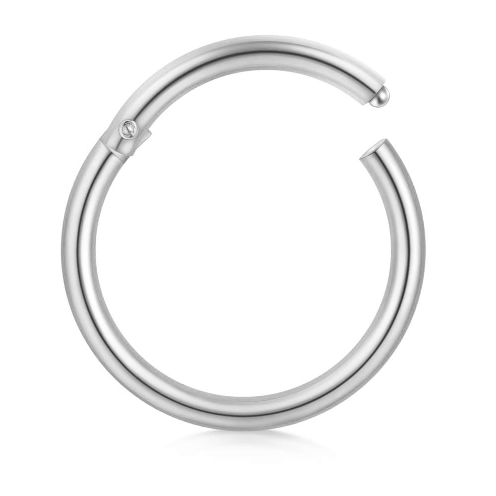 9K Solid Gold 16 Gauge Hinged Segment Hoop Ring - Nose Ring, Cartilage Earring for Rook, Daith, Tragus & Helix Piercings | Hypoallergenic Body Jewelry for Everyday Wear & Special Occasions