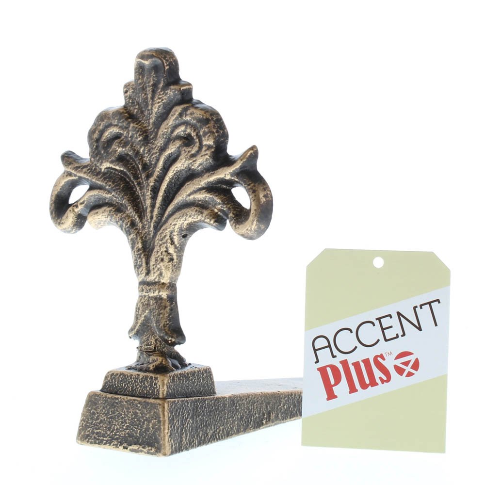 Decorative Iron Fleur-de-Lis Door Stopper - Heavy Duty Security Door Wedge for Home, Office & Apartment Safety - Perfect for French Style Doors, Hallways & Entryways