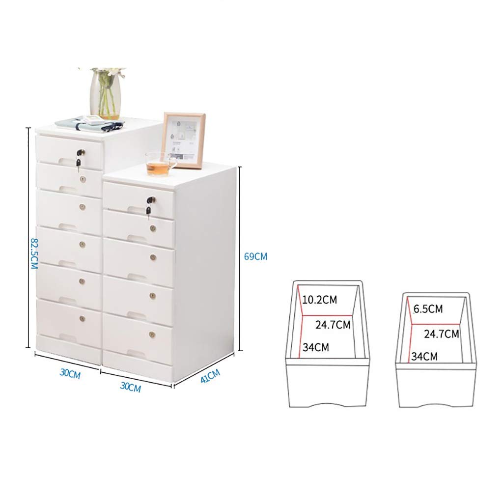 Multifunctional Office File Cabinet with Locking Drawers - 30cm Wide Solid Wood Storage Box for Documents, Data & Bathroom Essentials - 2 Color Options for Home & Office Organization