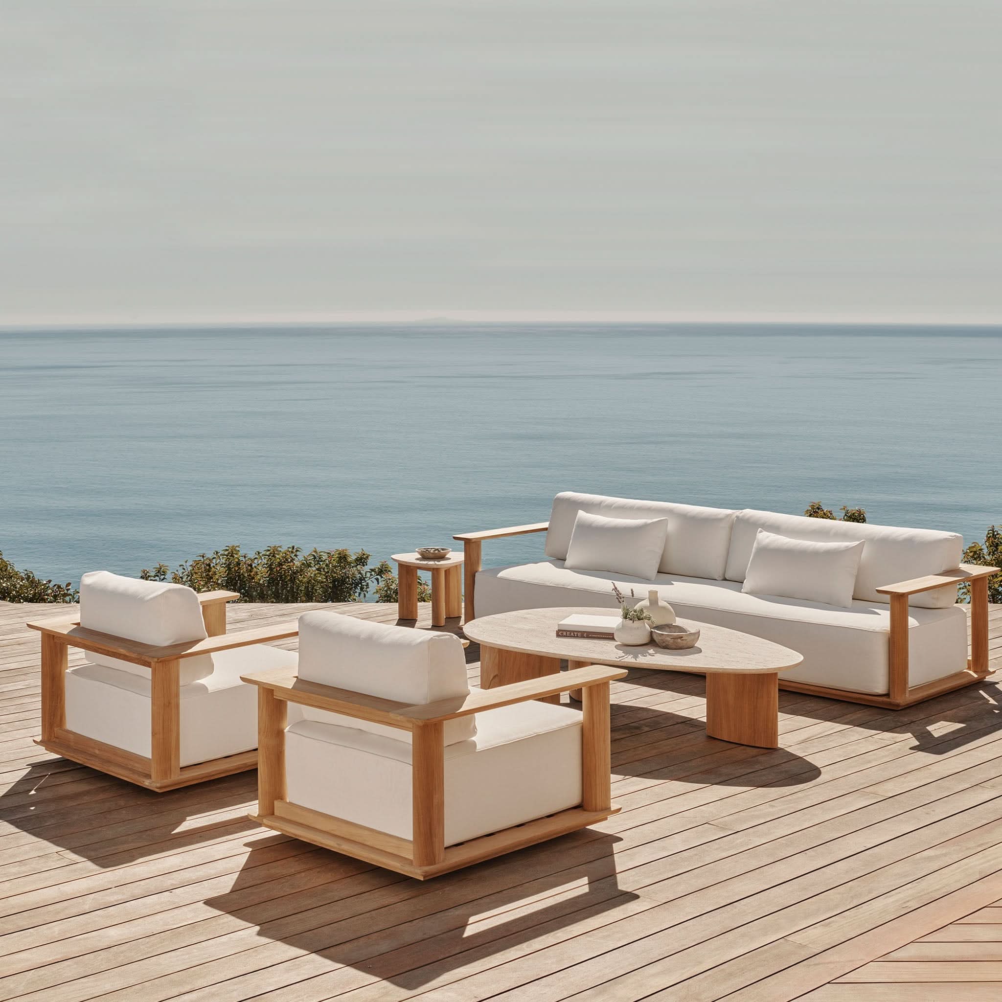 Premium Teak Wood Oblong Coffee Table - 64