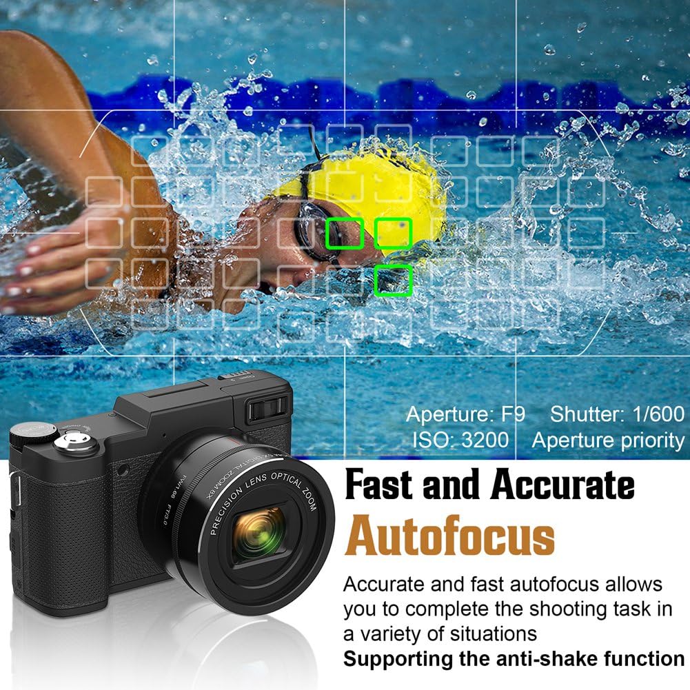 Osmond 4K 48MP Digital Camera with 5X Optical Zoom & 8X Digital Zoom, Compact Point and Shoot Camera with Auto Focus - Perfect for Travel, Vlogging, and Everyday Photography