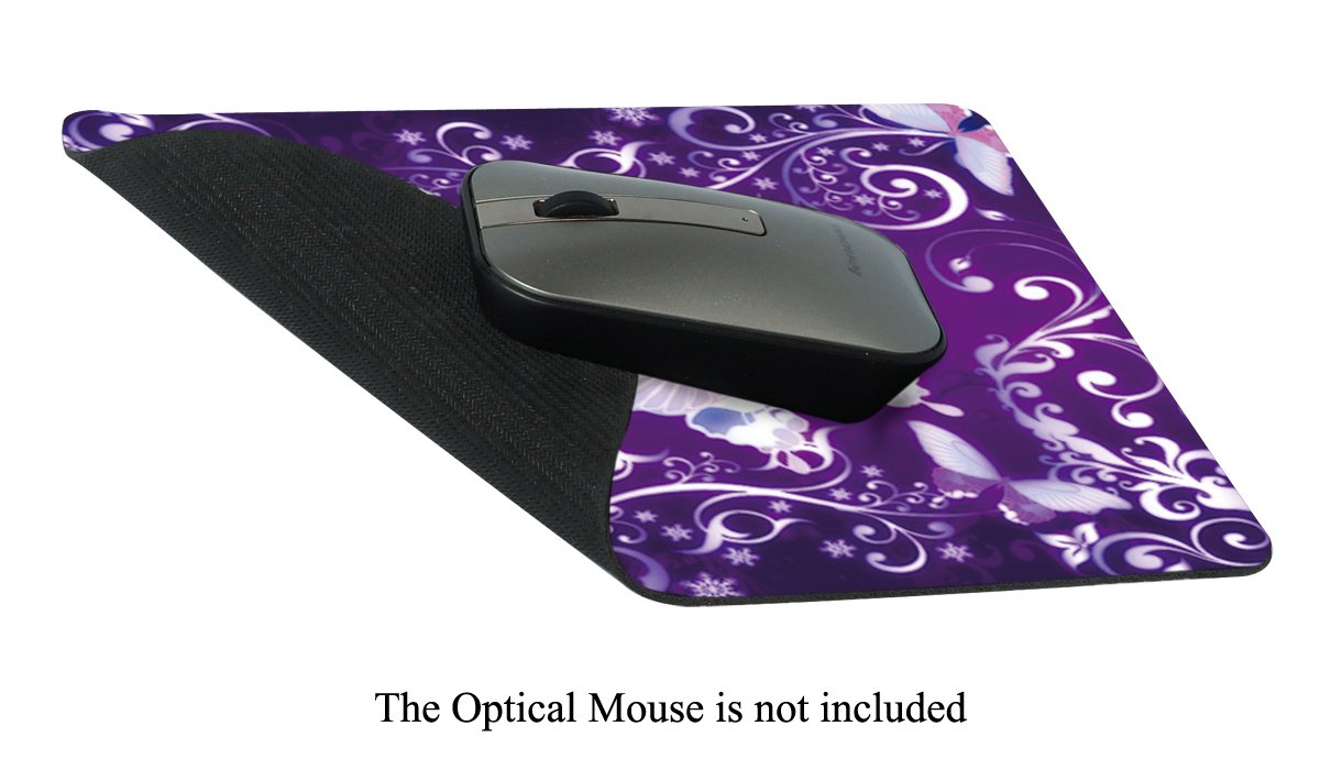 Non-Slip Gaming Mouse Pad with Smooth Surface for Precise Control - 9.5x7.9 Inch Purple Butterfly Design - Perfect for PC, Laptop & Office Work - Ideal for Gaming, Graphic Design & Daily Computer Use