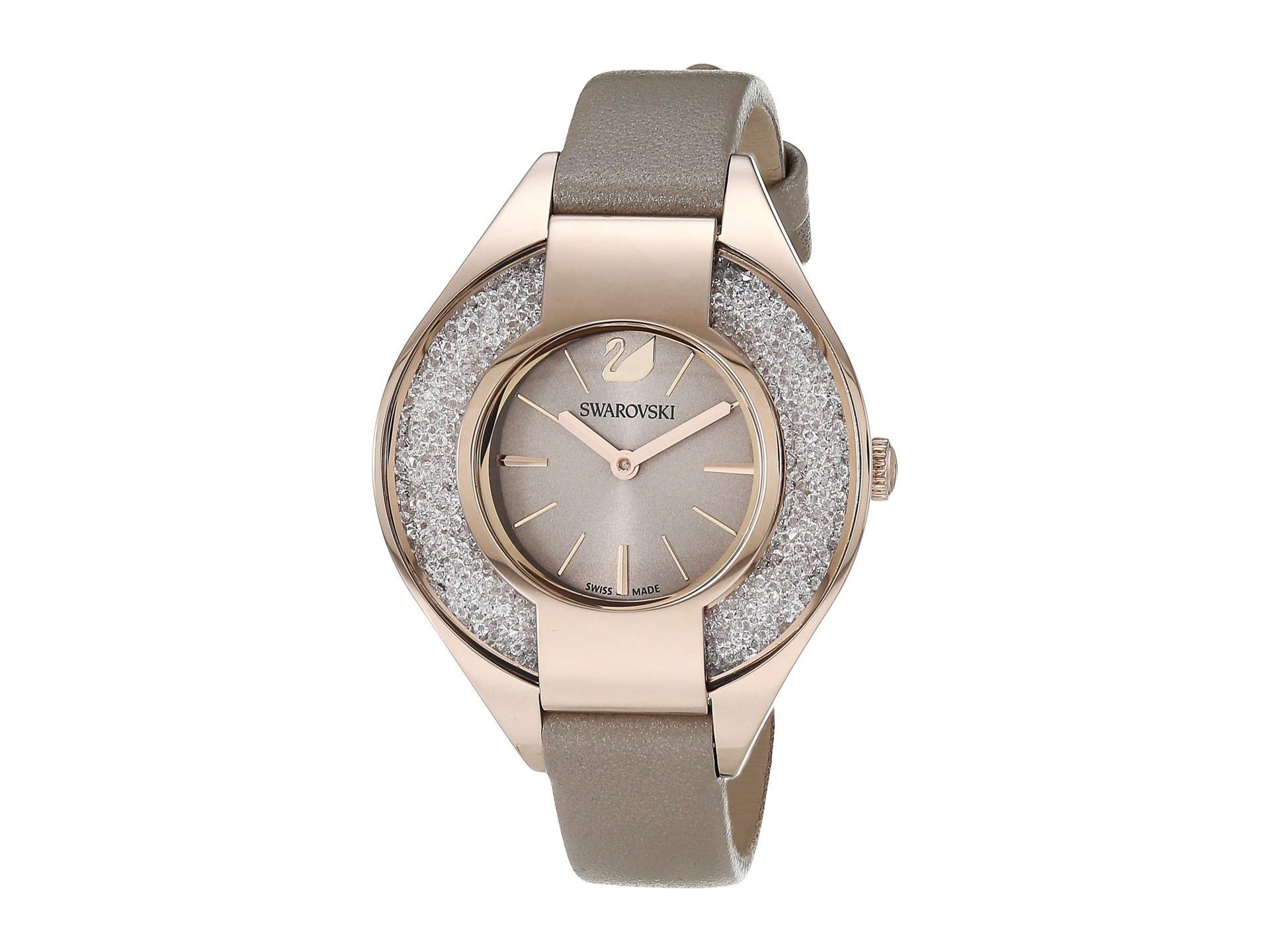 Swarovski Crystalline Sporty Watch for Women - Gray Stainless Steel Band, Water Resistant, Elegant & Durable - Perfect for Workouts, Office Wear & Everyday Fashion Accessory