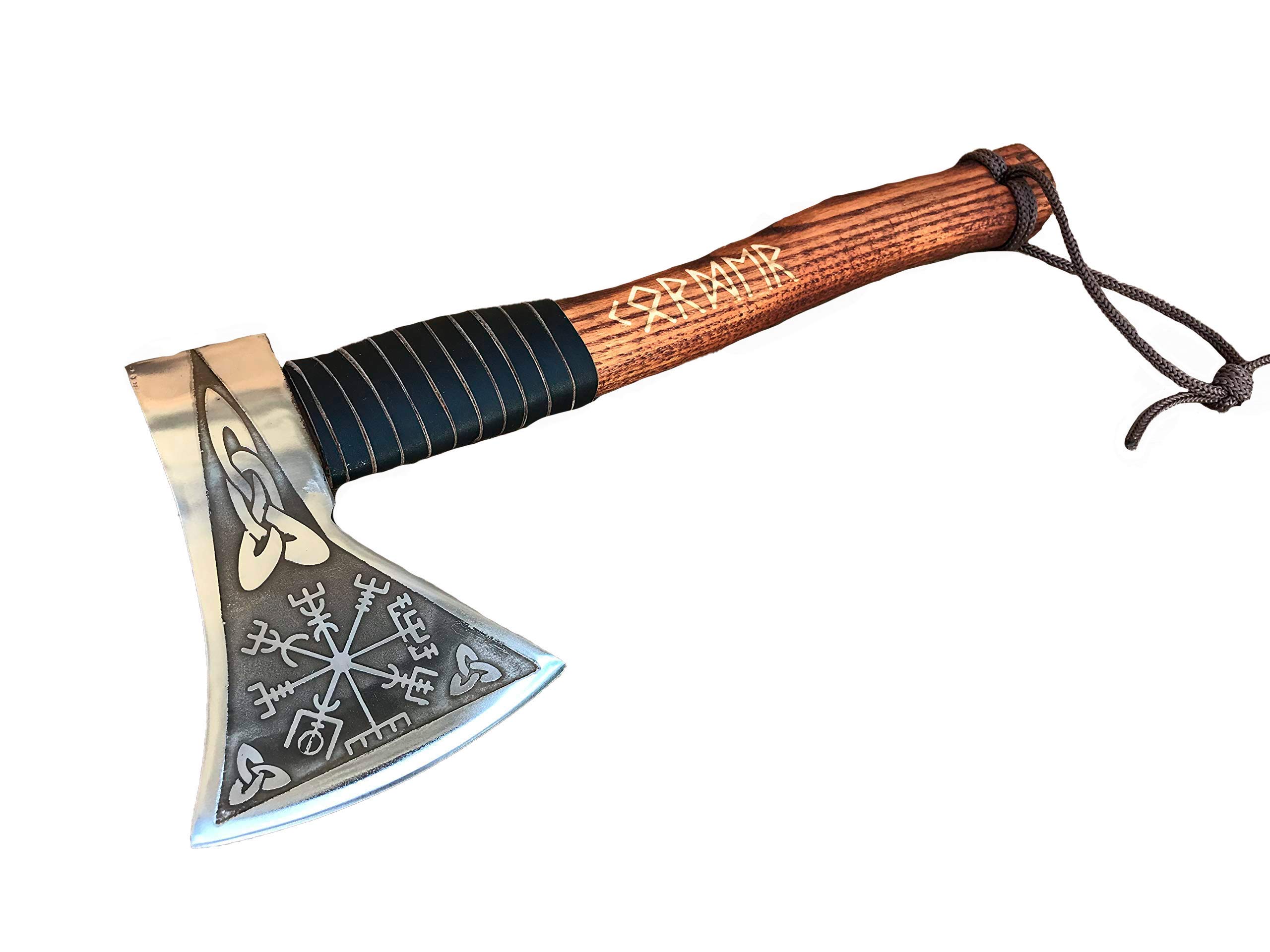 Viking Axe - Handcrafted Viking Gifts for Men with Vegvisir Symbol, Runes Art & Amulet - Perfect Viking Decor & Unique Gift for Boyfriend - Ideal for Home Decor, Viking Themed Parties & Norse Enthusiasts