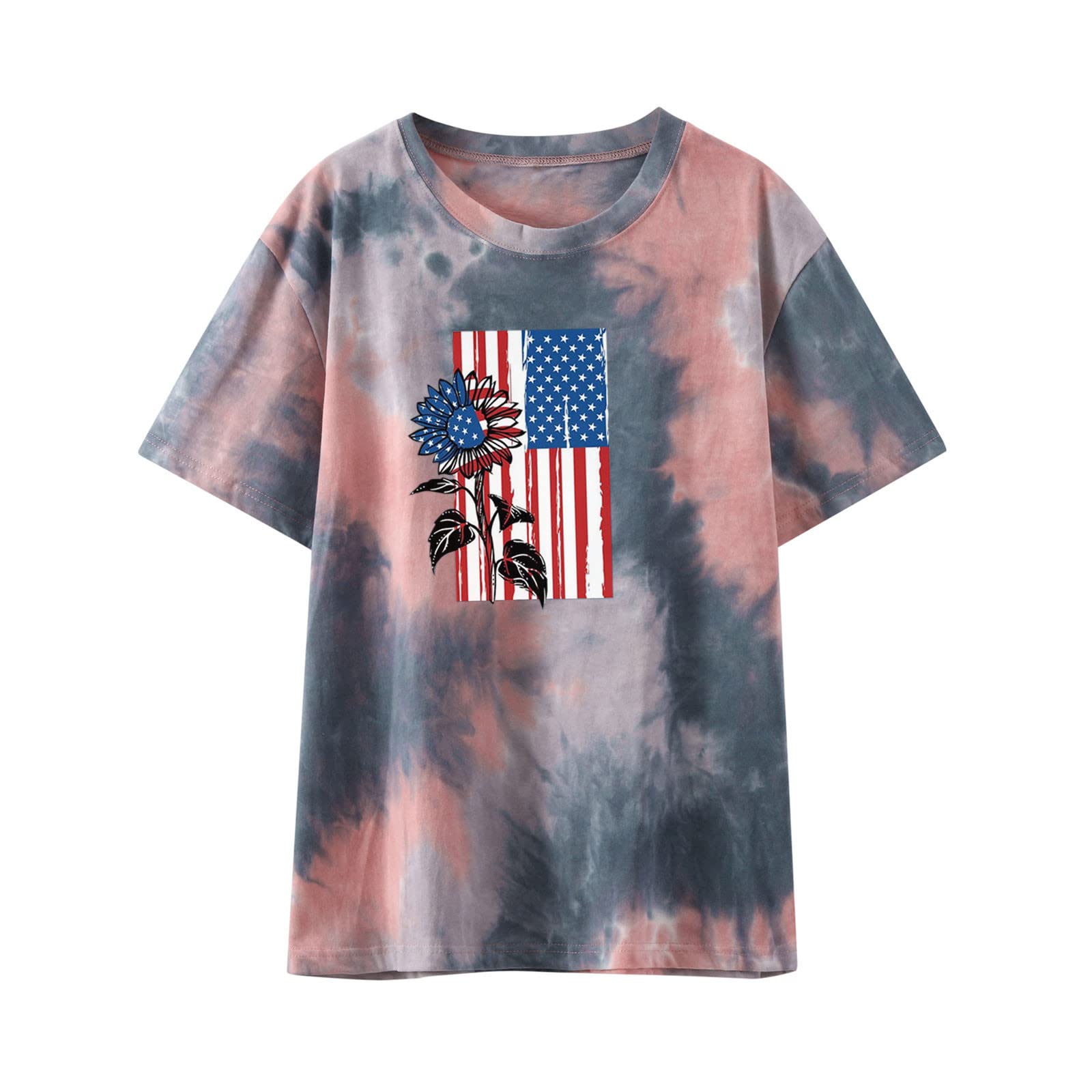 Women's Casual T-Shirts - Summer Cute Printed Tee, Loose Fit Plus Size Short Sleeve Top, Sexy Comfortable Blouse Tunic for Everyday Wear & Outdoor Activities