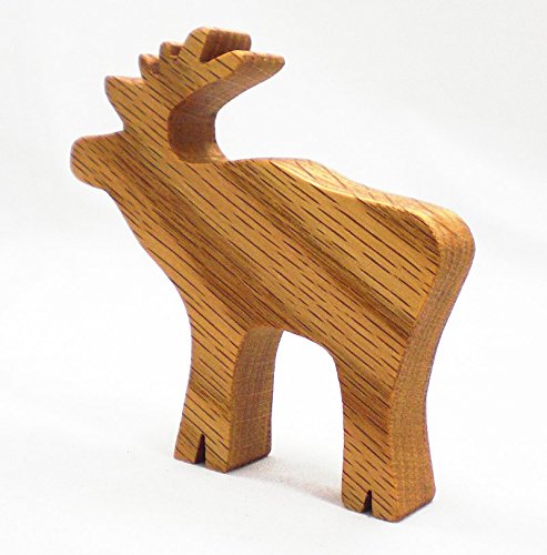 Handmade Wooden Moose Toy for Kids - Eco-Friendly & Safe Wooden Animal Figure - Perfect for Playtime, Nursery Decor, and Gift Giving