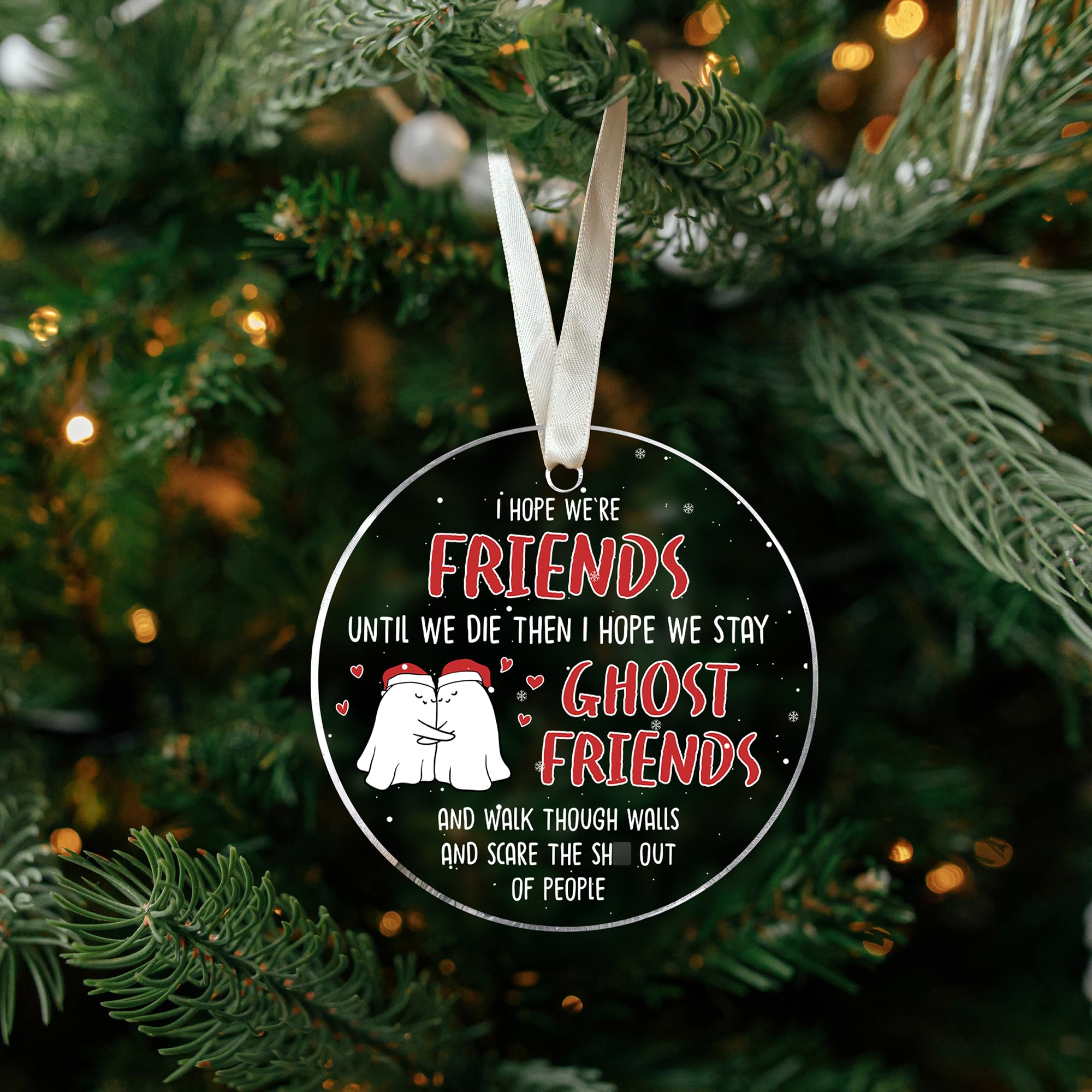 Personalized Acrylic Best Friend Ornaments for Women - Unique Christmas Gifts for Besties - Friendship Keepsake Decor for Tree, Office, or Home