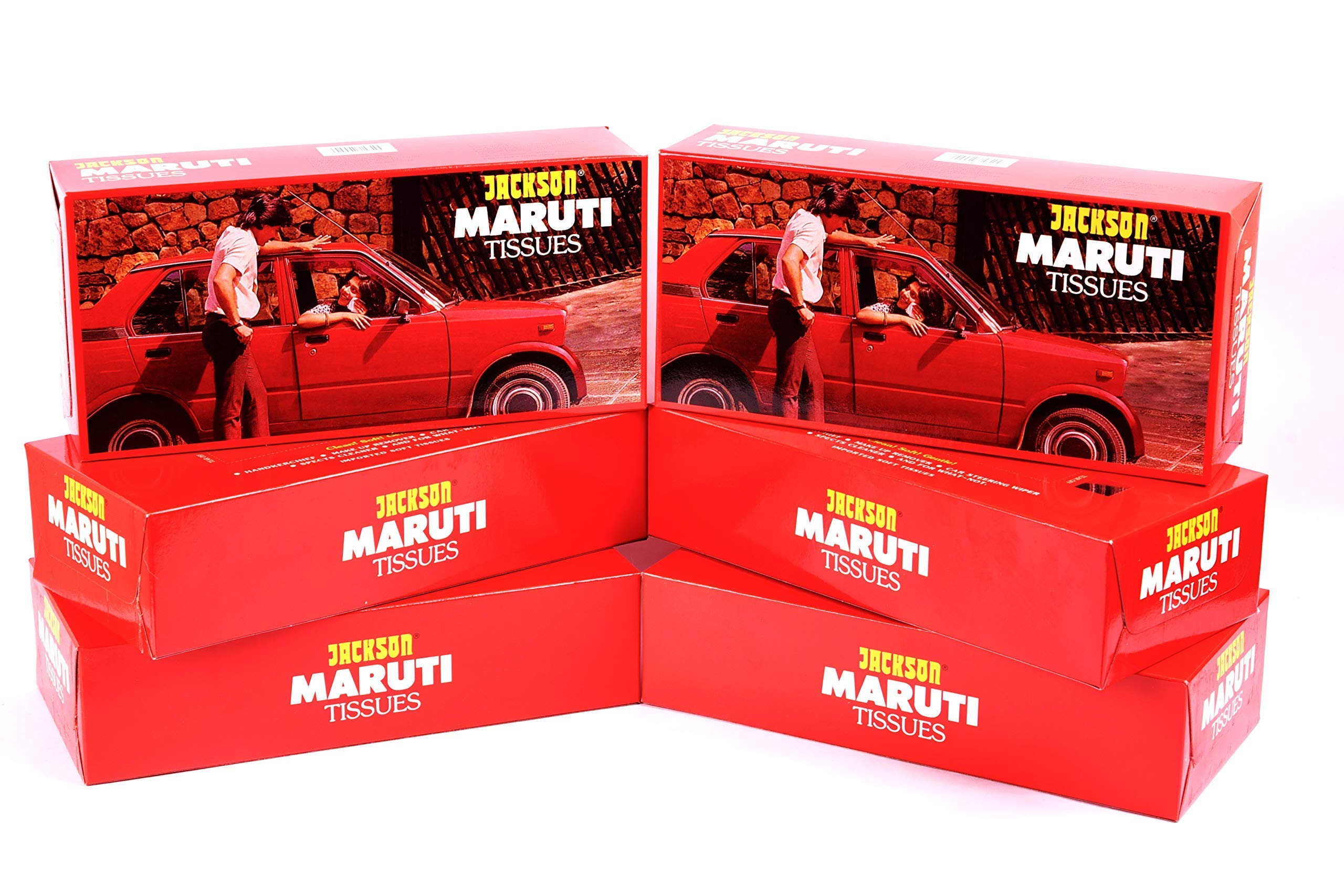 Premium Jackson Maruti 2-Ply Facial Tissues - 6 Boxes (100 Sheets Each) | 600 Total Soft Tissues for Home, Office & Travel | Gentle for Nose & Face | Bulk Tissue Supply