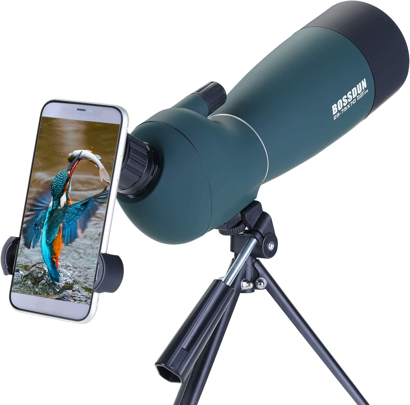 25-75x70 High Power Spotting Scope for Hunting & Shooting - Waterproof BAK4 Prism Telescope with Tripod, Phone Adapter & Carry Bag - Ideal for Target Practice, Bird Watching, Wildlife Observation & Outdoor Adventures