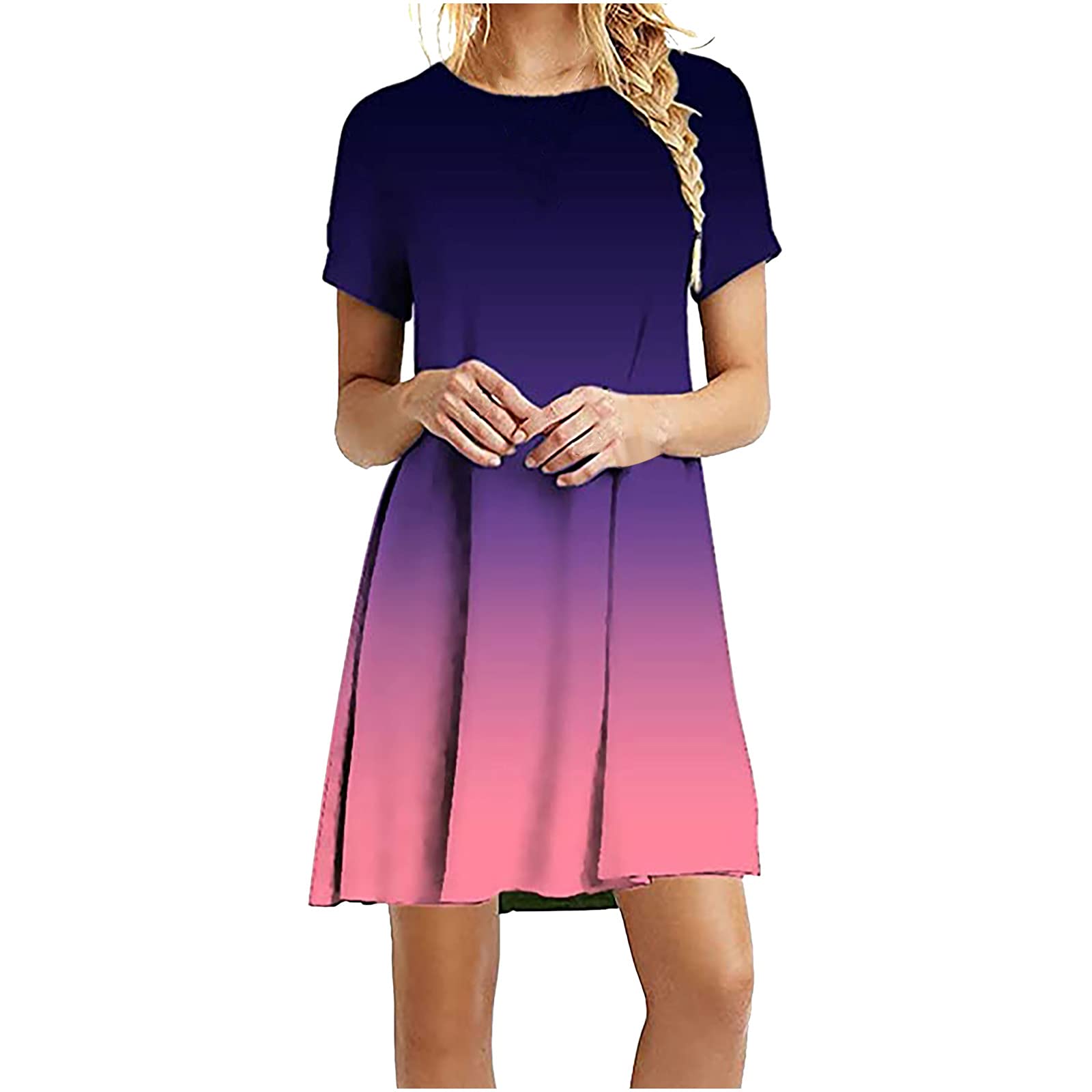 Women's Loose Fit Swing T-Shirt Dress - Comfy Casual Plain Tunic Top for Everyday Wear | Perfect for Work, Weekend Outings & Relaxing at Home