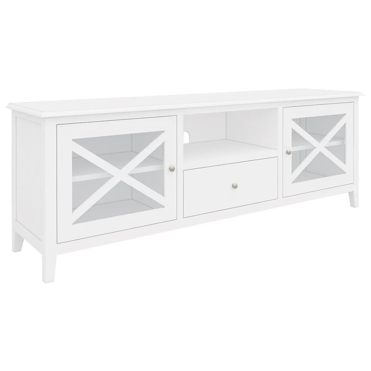 Hampton Large 2 Door 1 Drawer TV Stand Entertainment Center 210cm - Modern TV Console for Living Room, Bedroom & Home Theater Storage